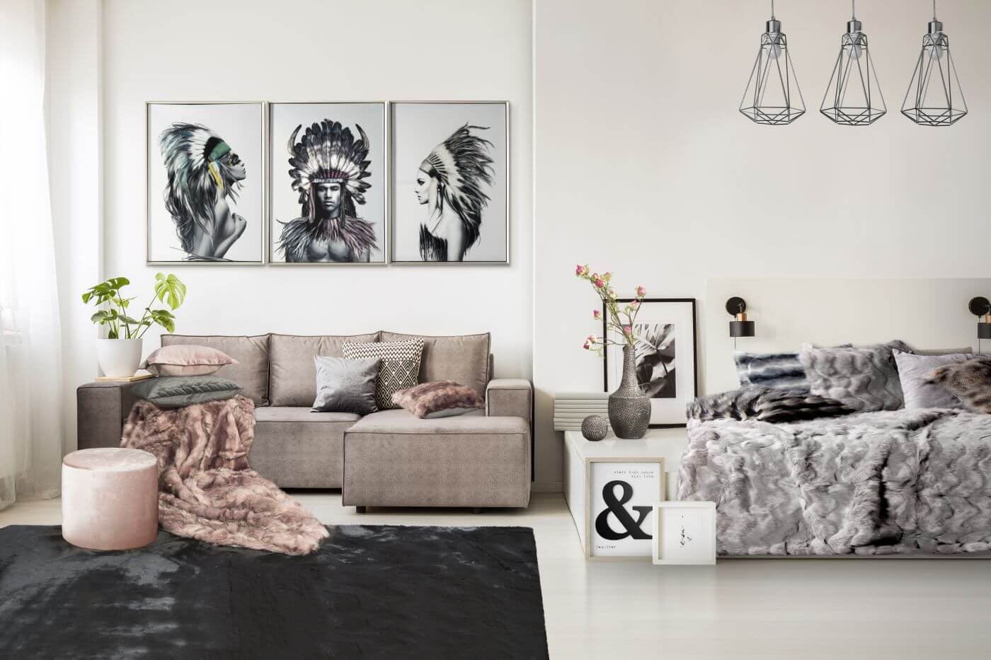 Jak urządzić pokój dzienny z sypialnią eurofirany