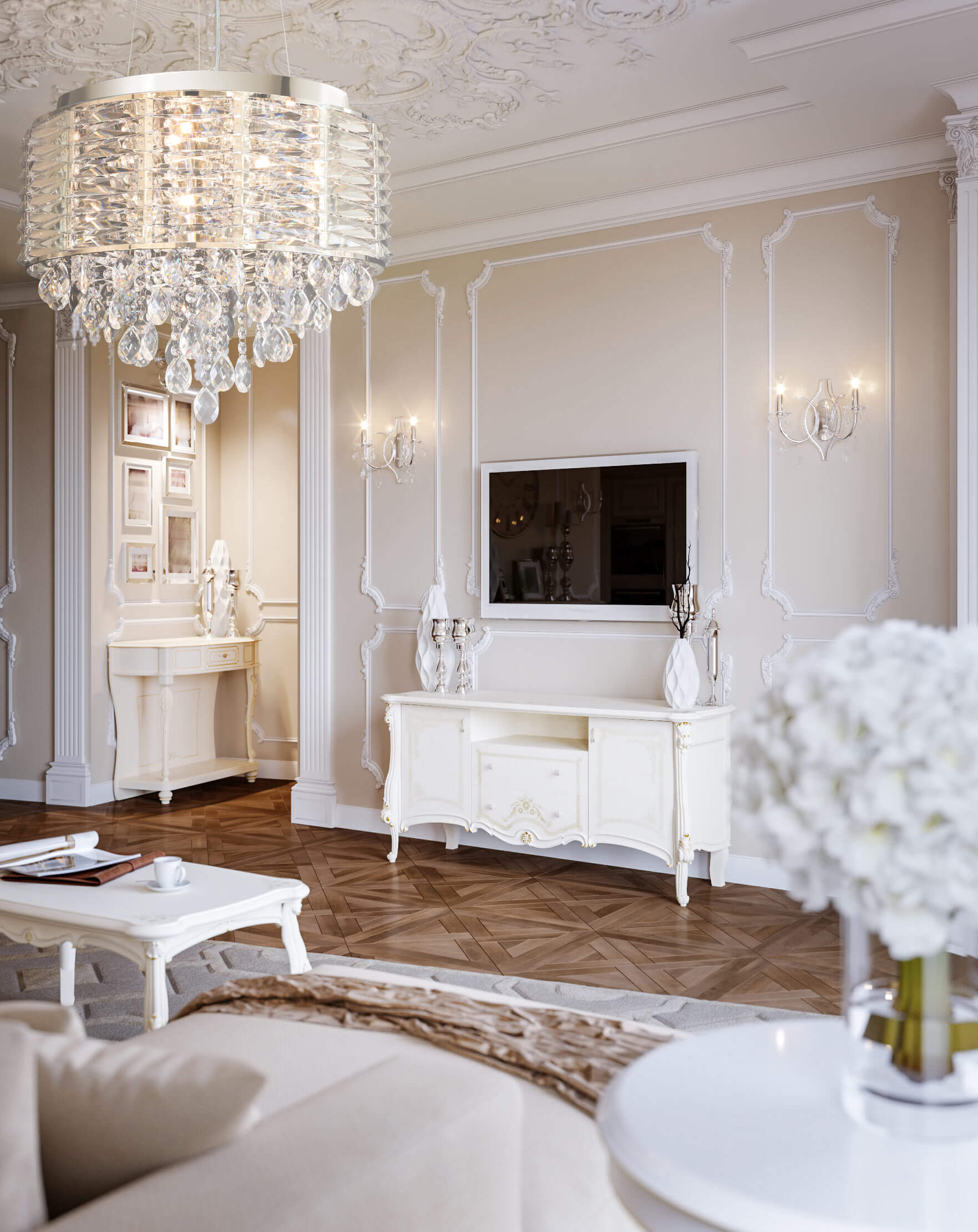 Sztukateria w nowoczesnym wnętrzu eurofirany