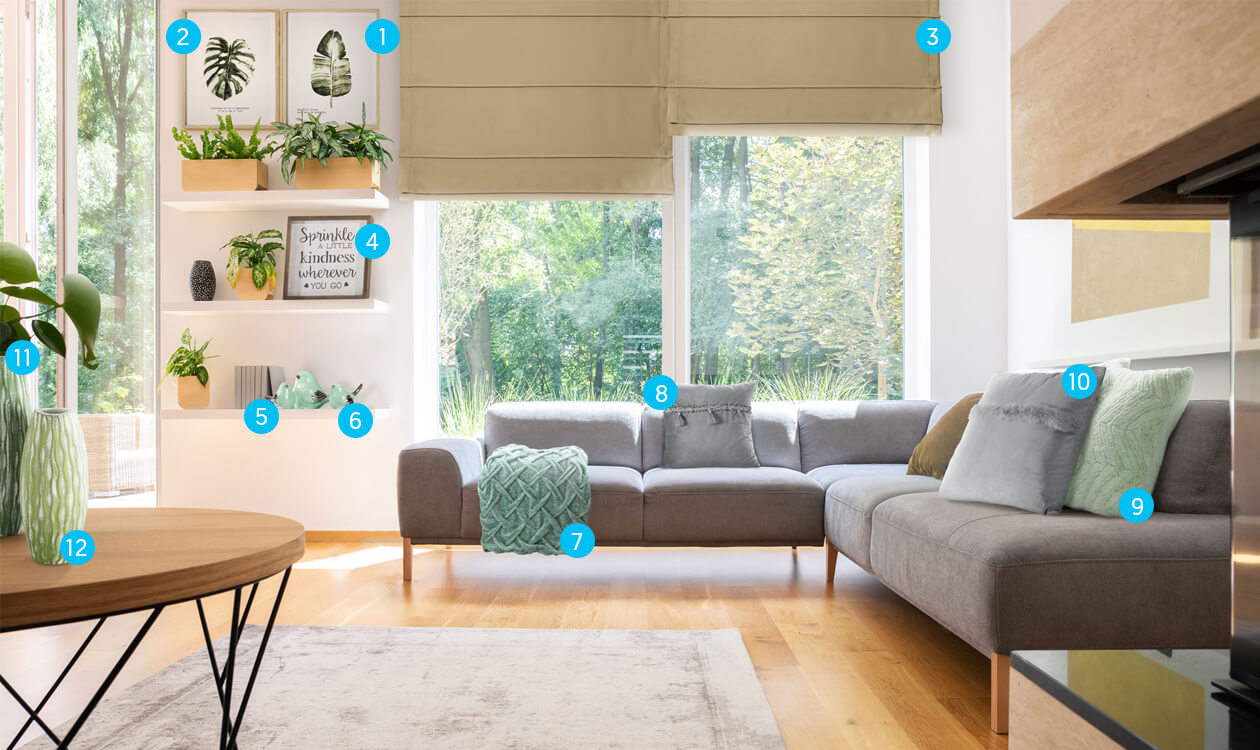 salon w stylu nowoczesnym eurofirany