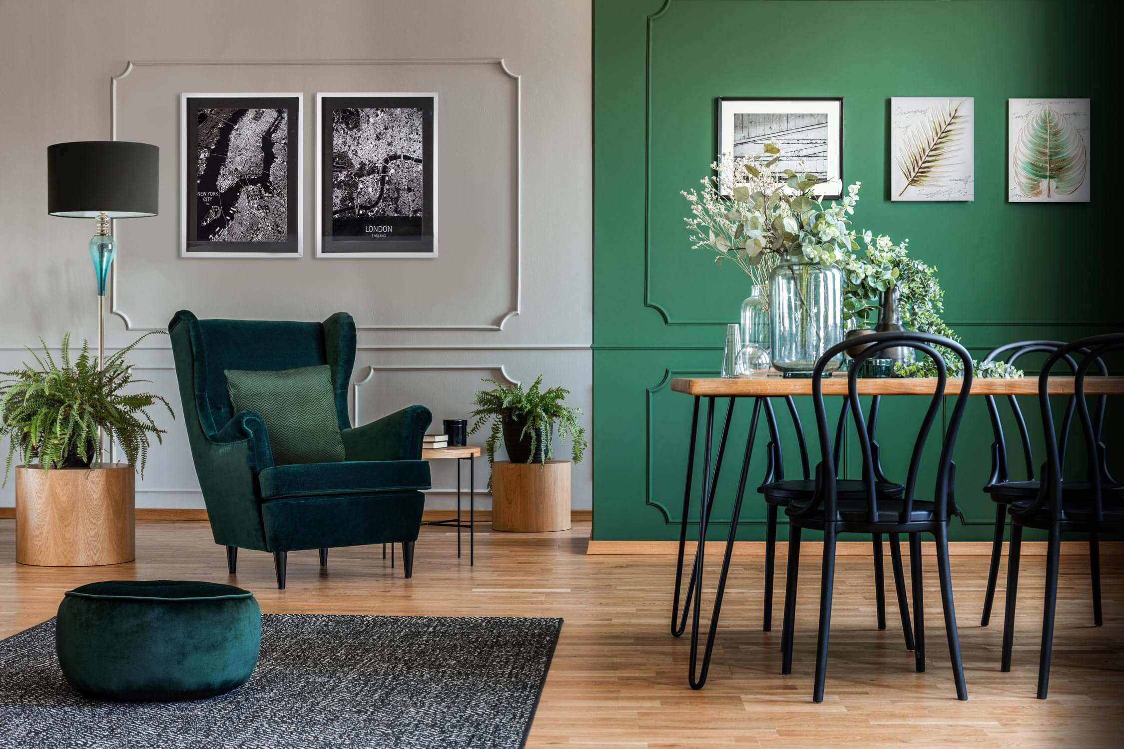 zieleń butelkowa eurofirany