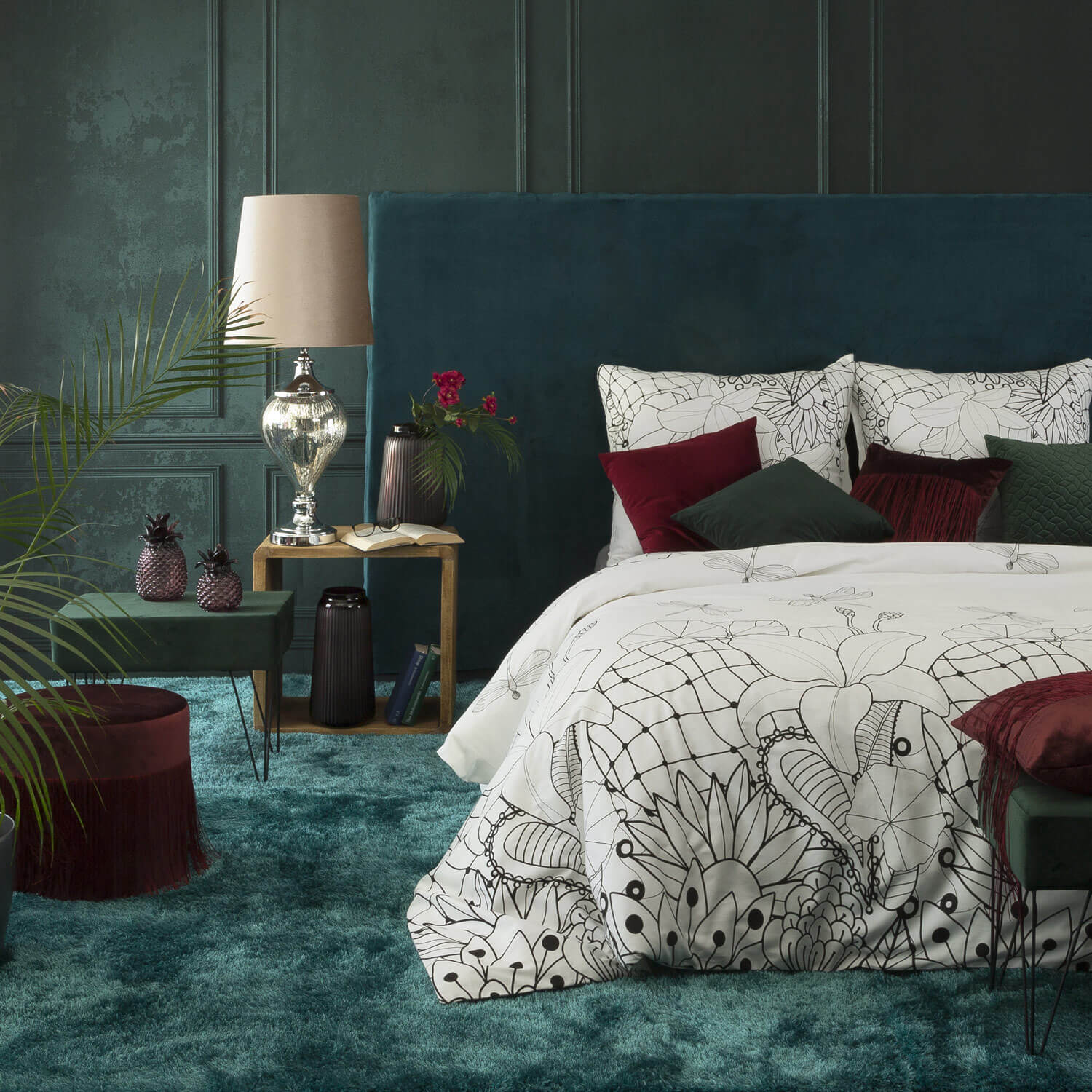 pościel czarno-biała eurofirany