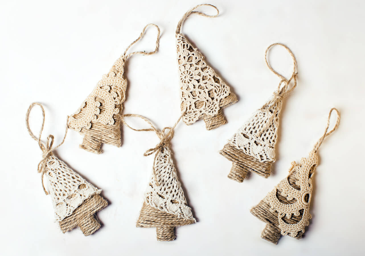ozdoby choinkowe z koronki