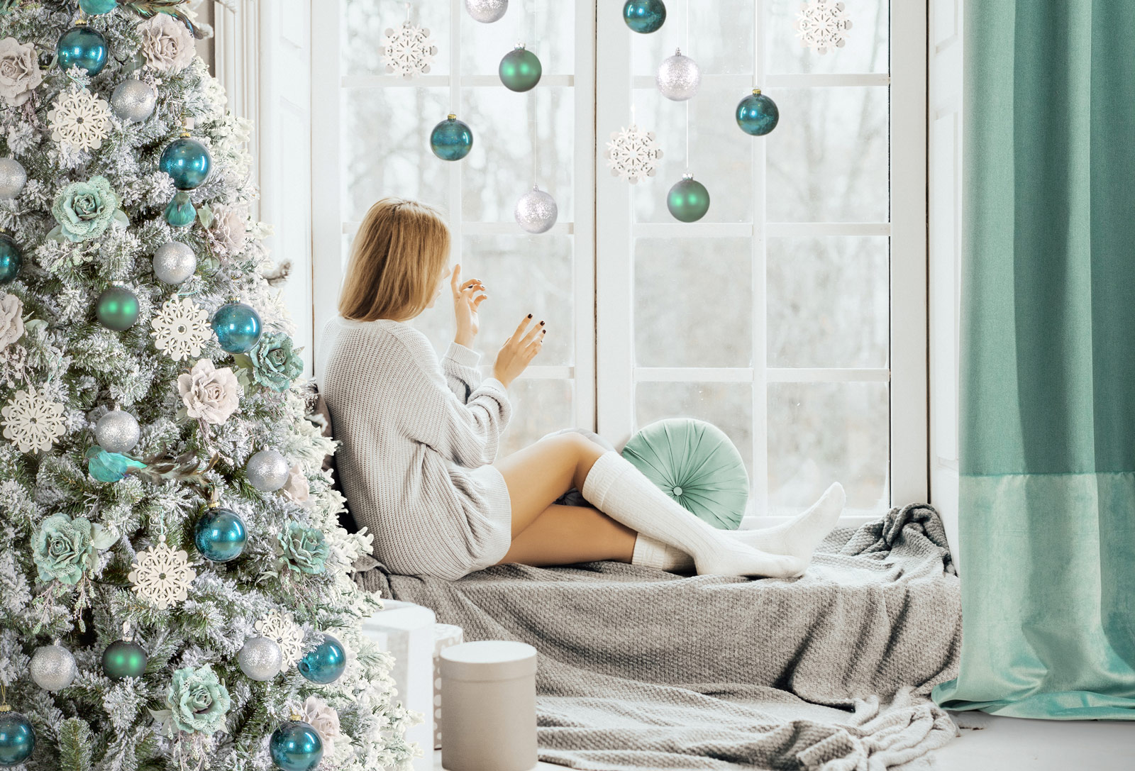 świąteczna dekoracja okna