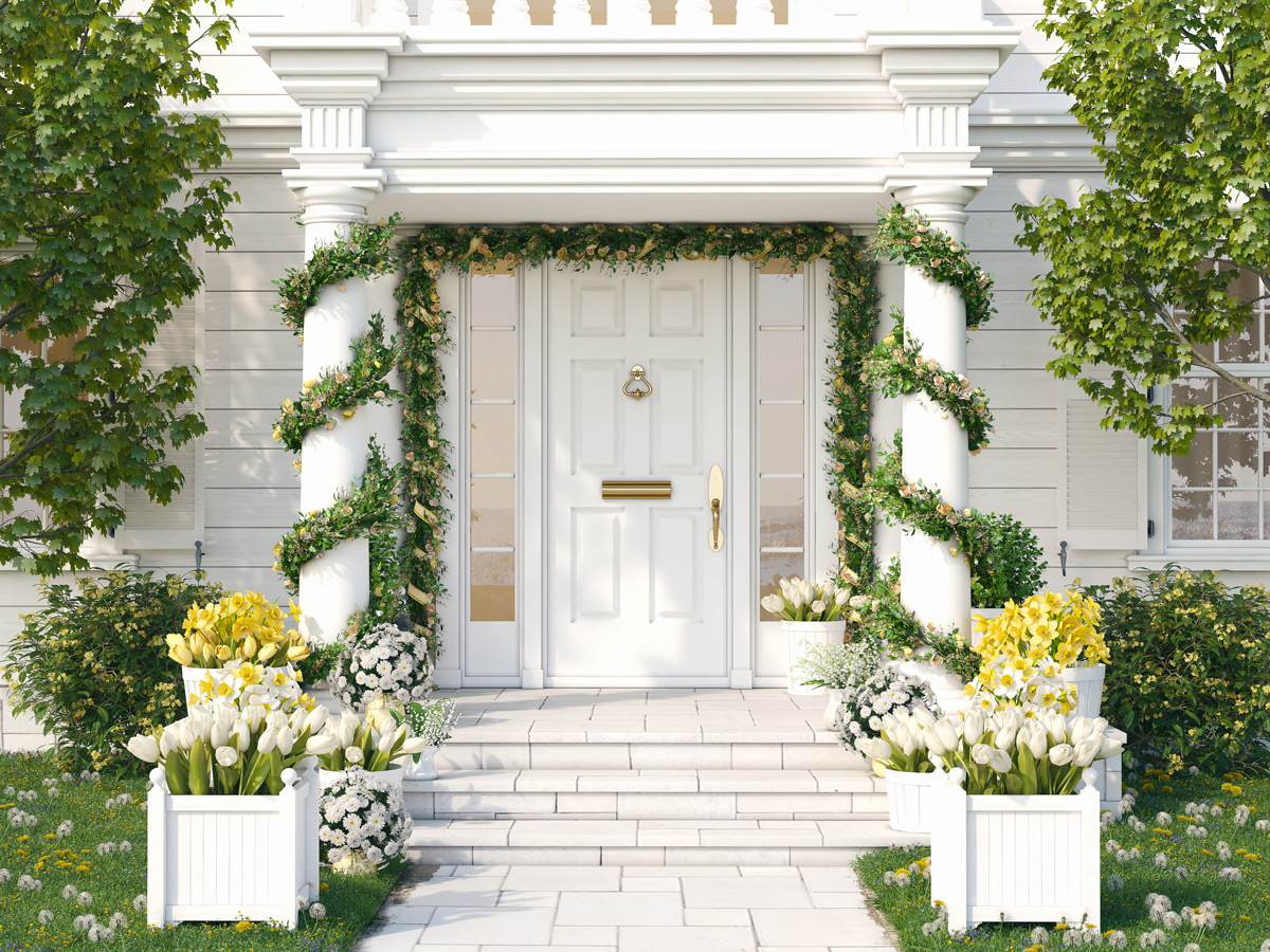 ogród przed wejściem 