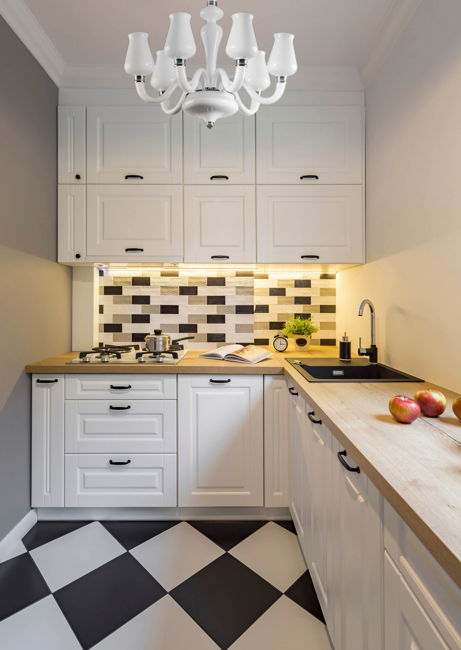 jak urzadzic waska kuchnie w bloku