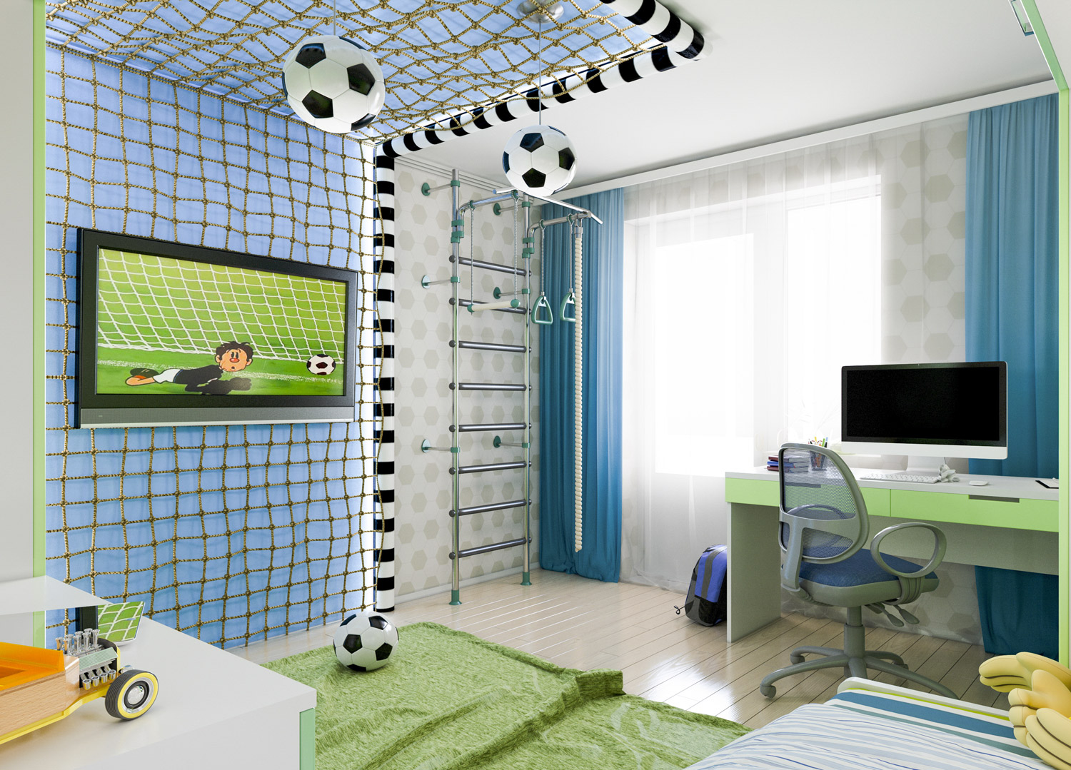 jak urządzić pokój dla małego piłkarza
