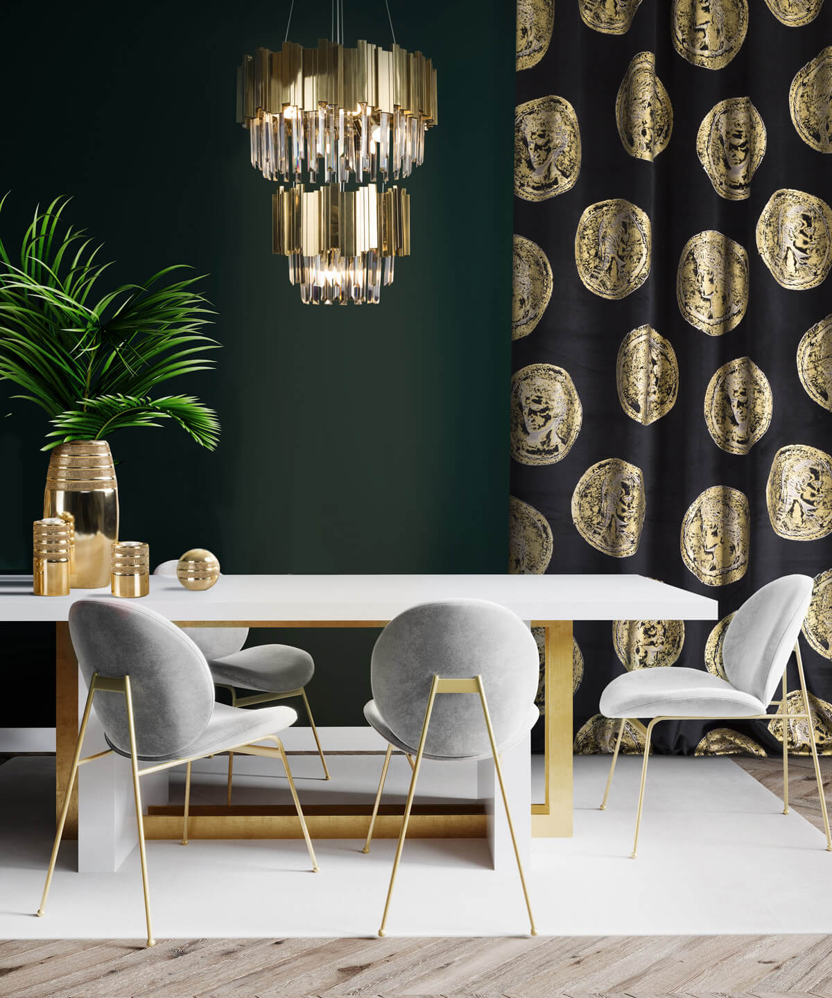 jadalnia w stylu glamour