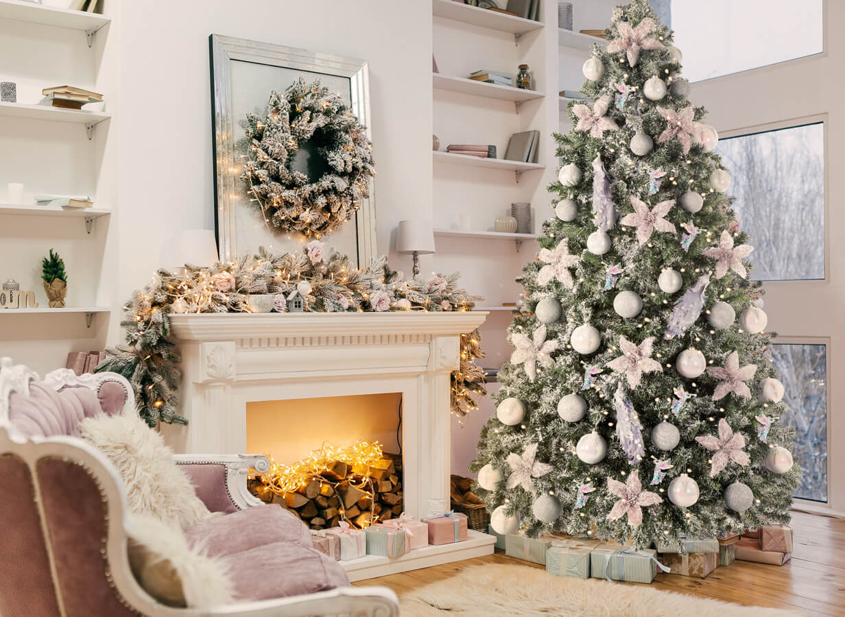 ozdoba kominka na swieta