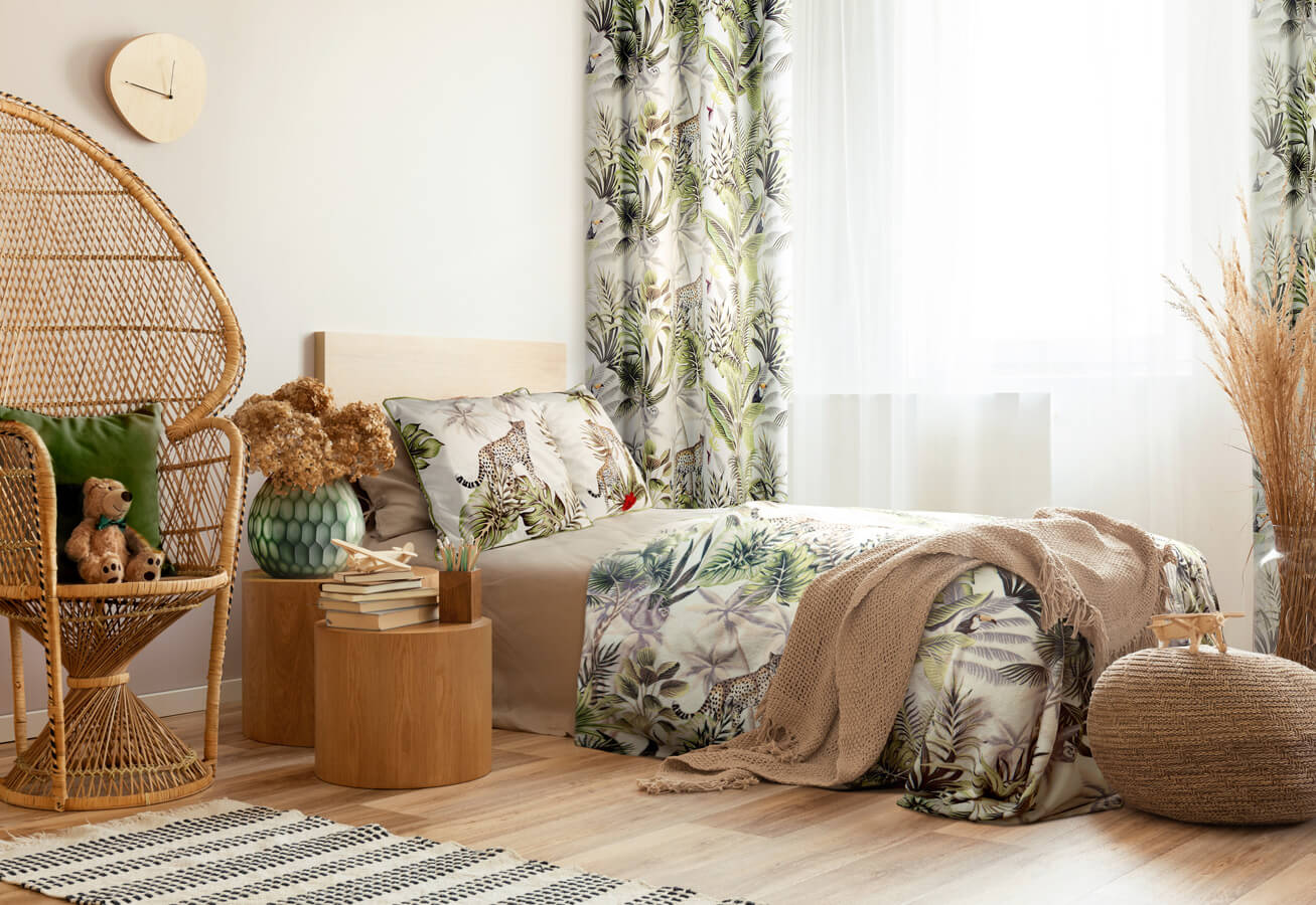 pokoj w stylu safari