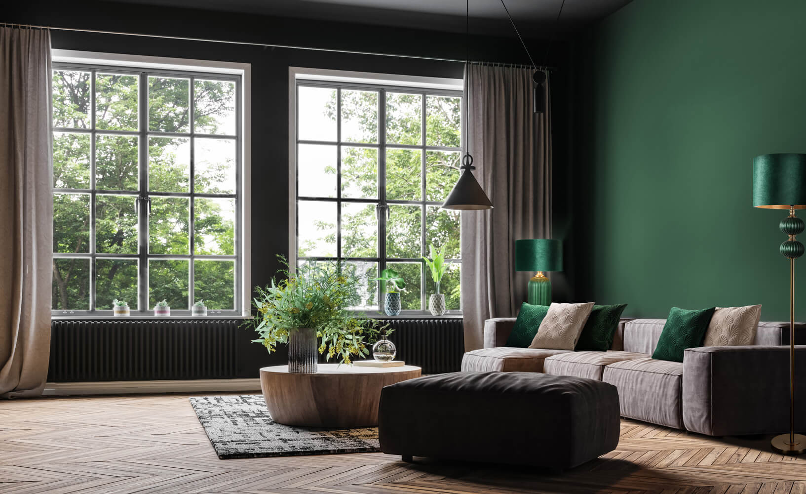 jak rozjasnic salon z ciemnymi meblami