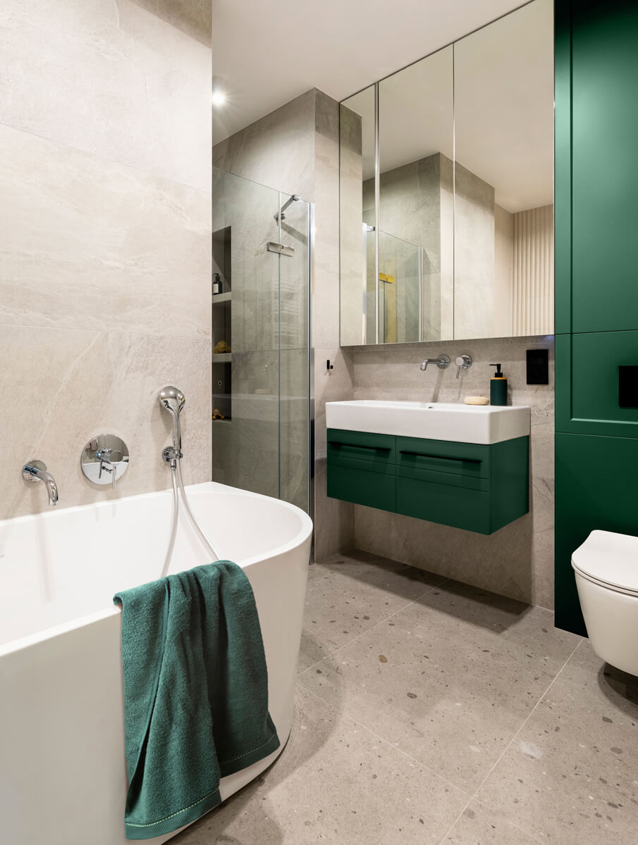 Zielona łazienka jakie dodatki