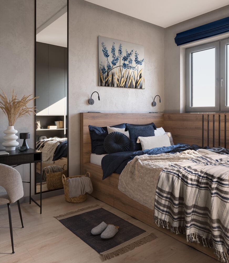 jak ustawić łóżko w małej sypialni