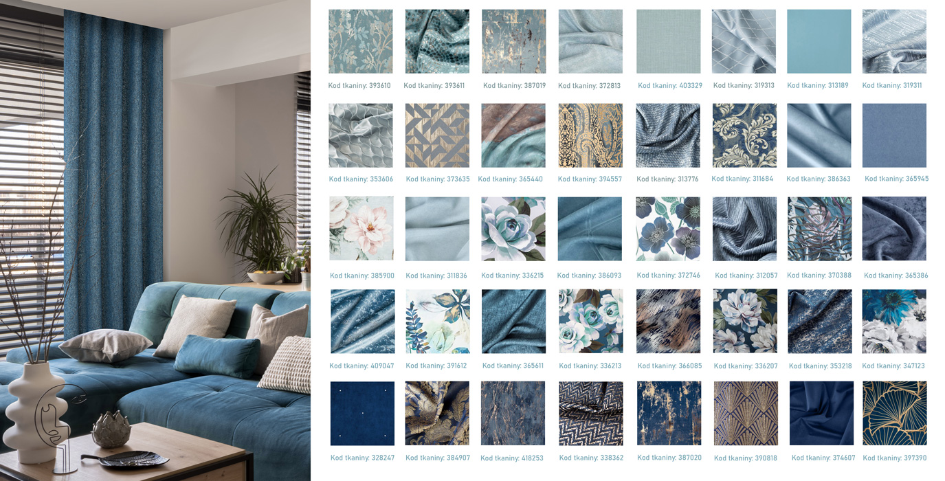 jakie zasłony do granatowej kanapy