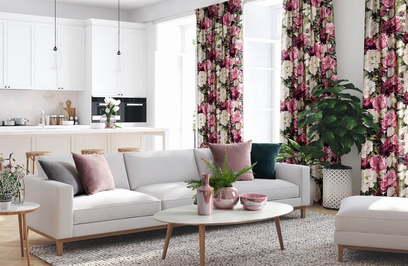 czy zasłony w kwiaty są modne