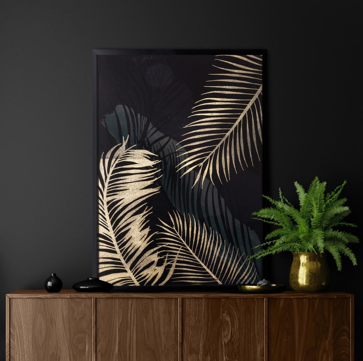 czarna ściana w salonie