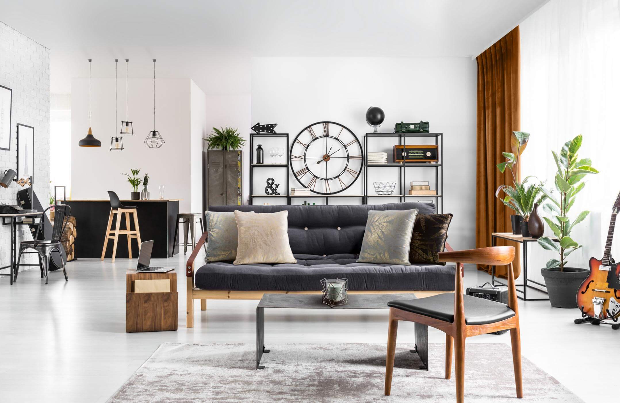 zasłony do salonu loft