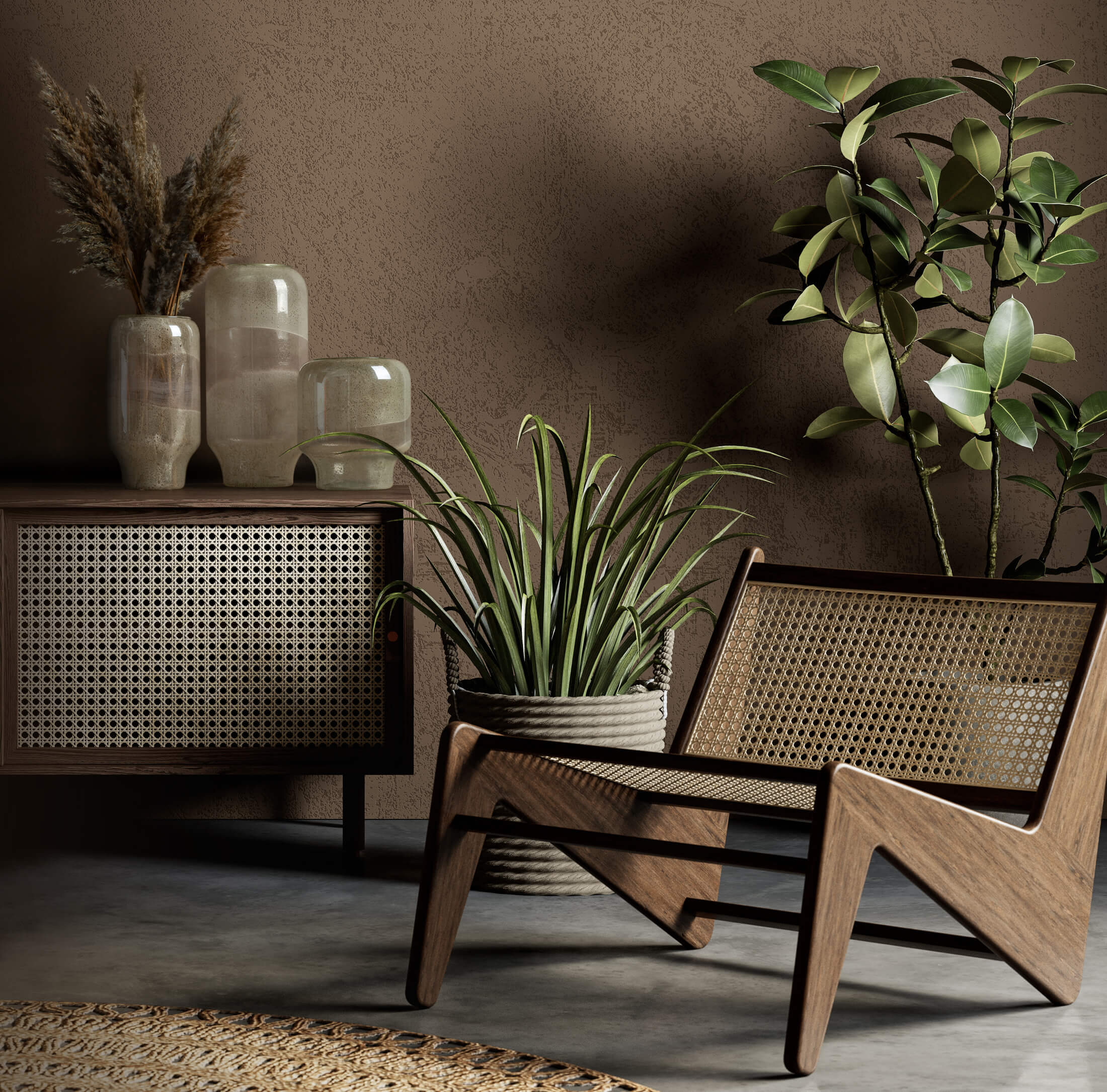 brązowe ściany jakie dodatki 