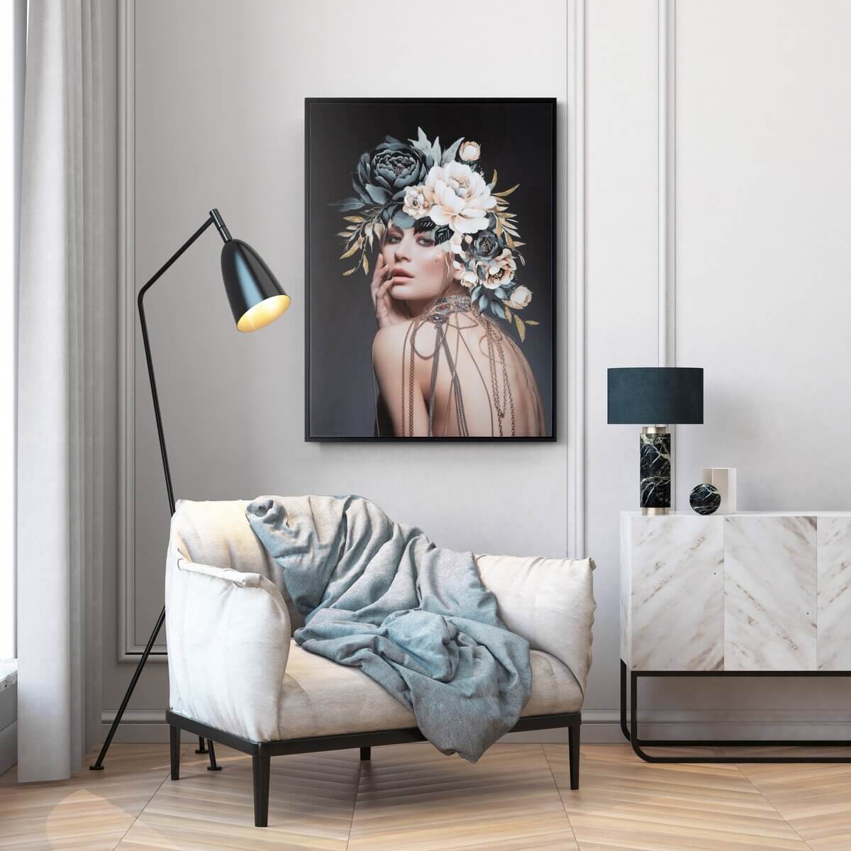 mały salon w stylu klasycznym