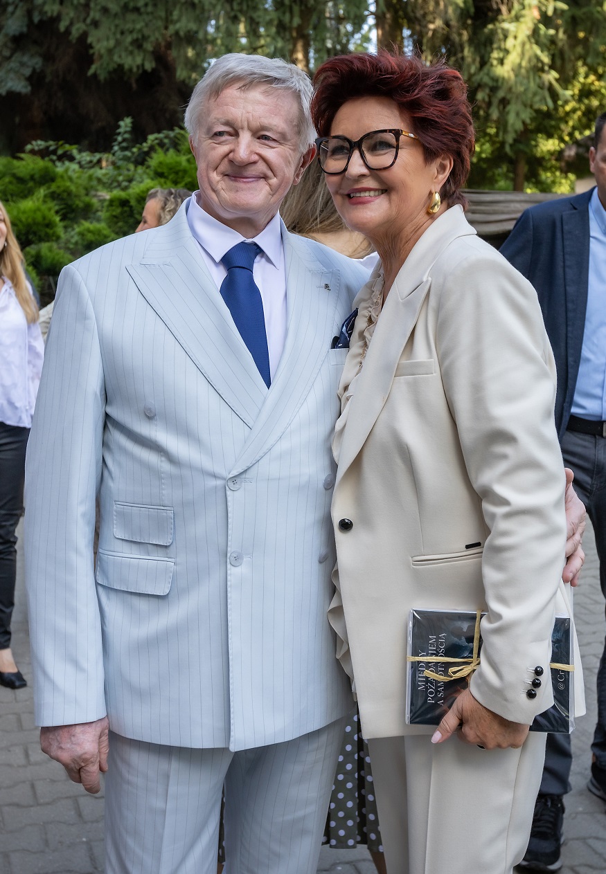 Jolanta Kwaśniewska i Bogusław Choczyński podczas otwarcia Kącika Babci i Dziadka w Łodzi