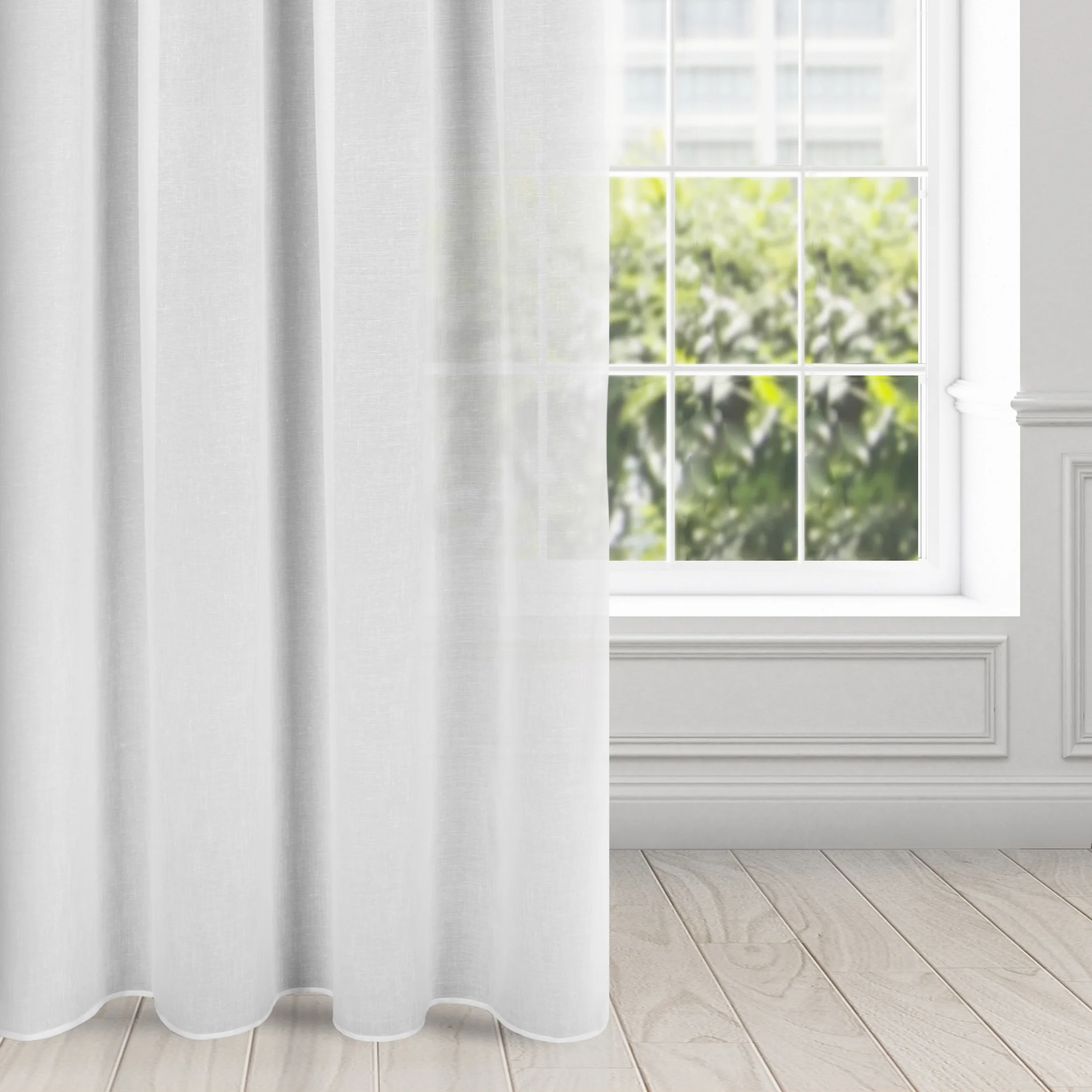Firana biała z gładkiej etaminy 140x270 cm taśma SANDRA | eurofirany