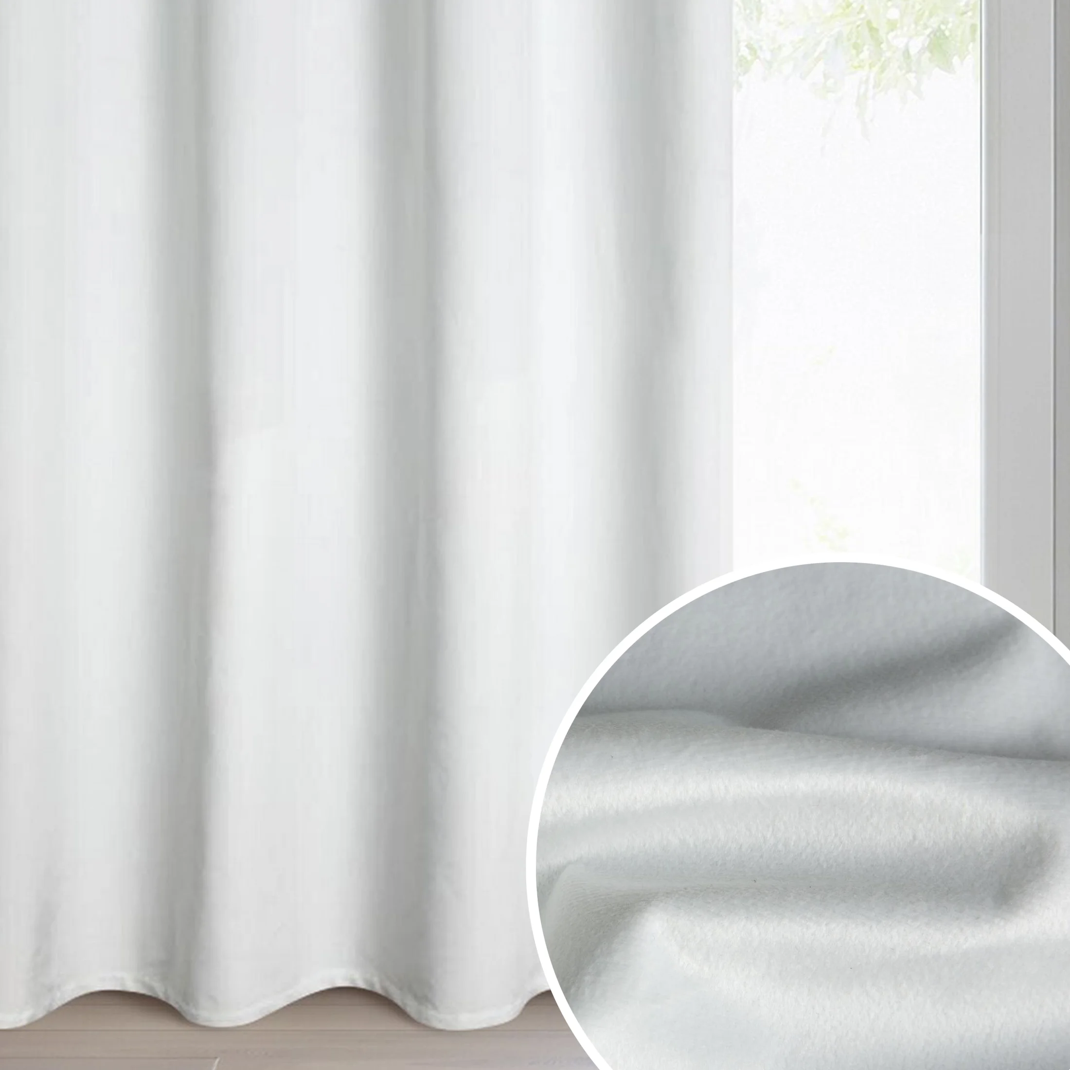 Zasłona biała z matowego welwetu 140x260 cm przelotka - MELANIE | eurofirany