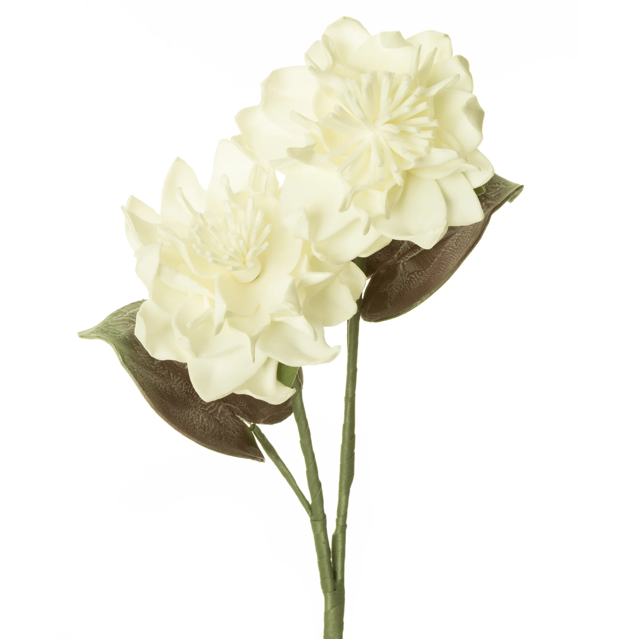 Kwiat sztuczny biały z plastycznej pianki foamiran 80 cm