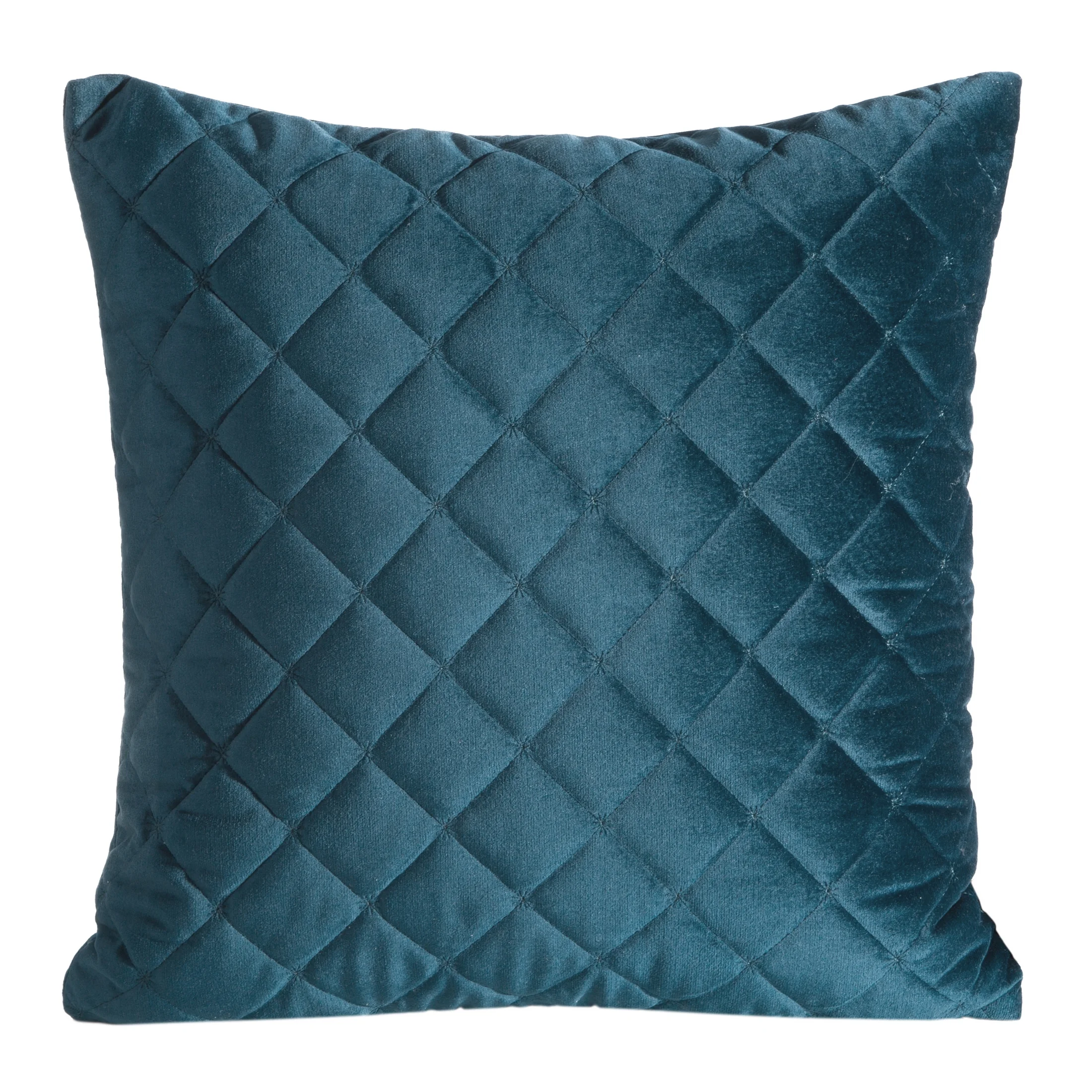 Poszewka na poduszkę 45x45 cm welwetowa ciemnoturkusowa pikowana metodą tradycyjnego szycia RIA 1 Eurofirany Premium | eurofirany