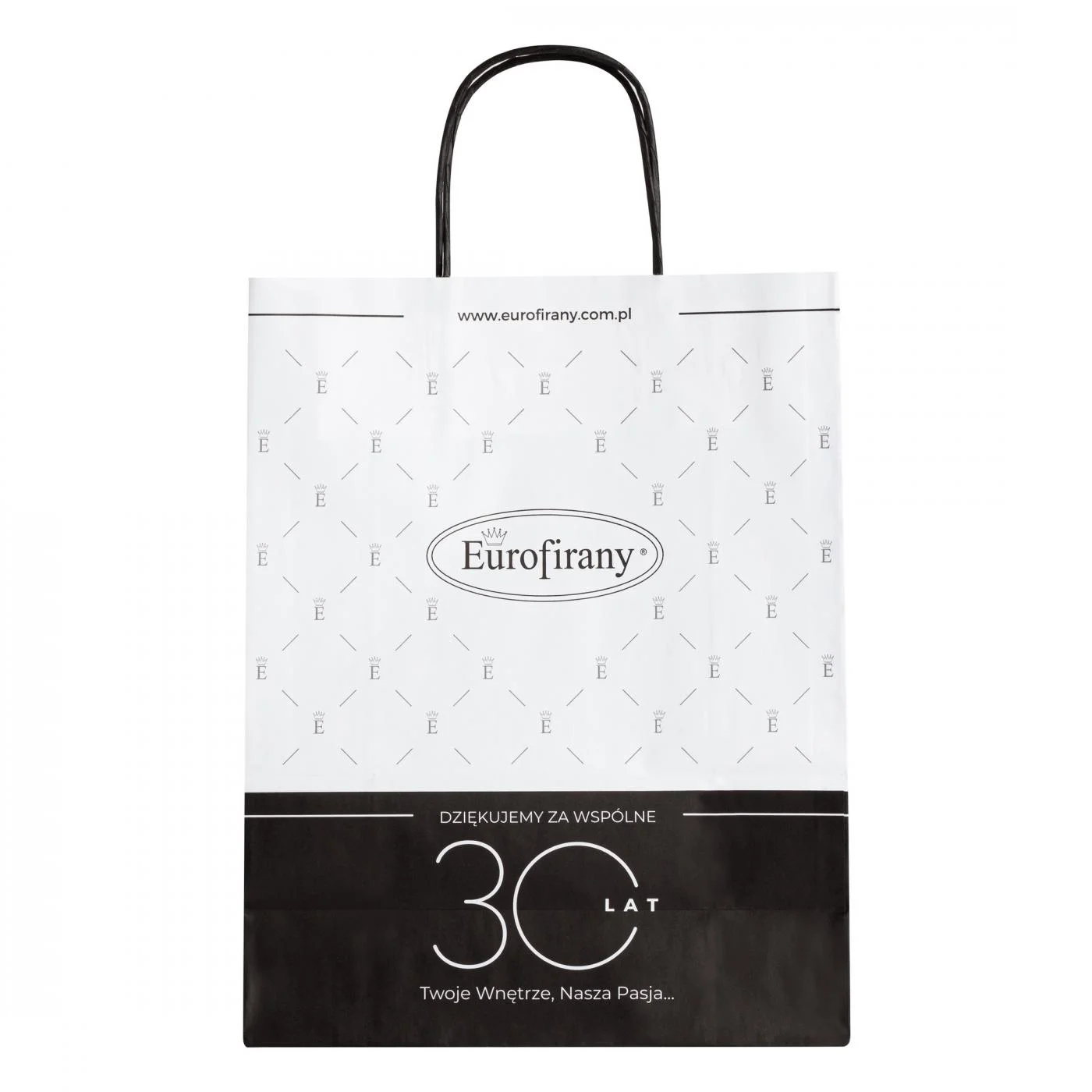 Torba prezentowa EUROFIRANY biało czarna duża 54 x 15 x 46