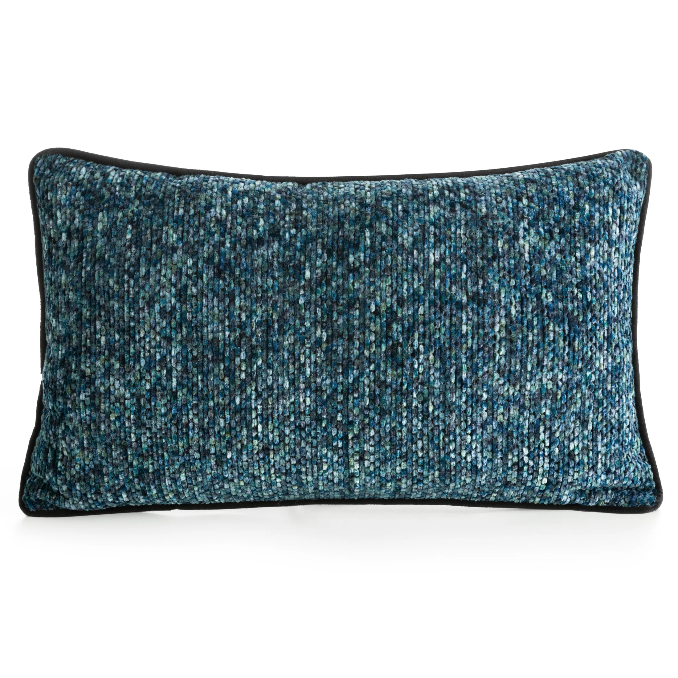 Poszewka na poduszkę 30x50 cm niebieska z plecionej szenilowej nici z efektem melanżu BARI | eurofirany