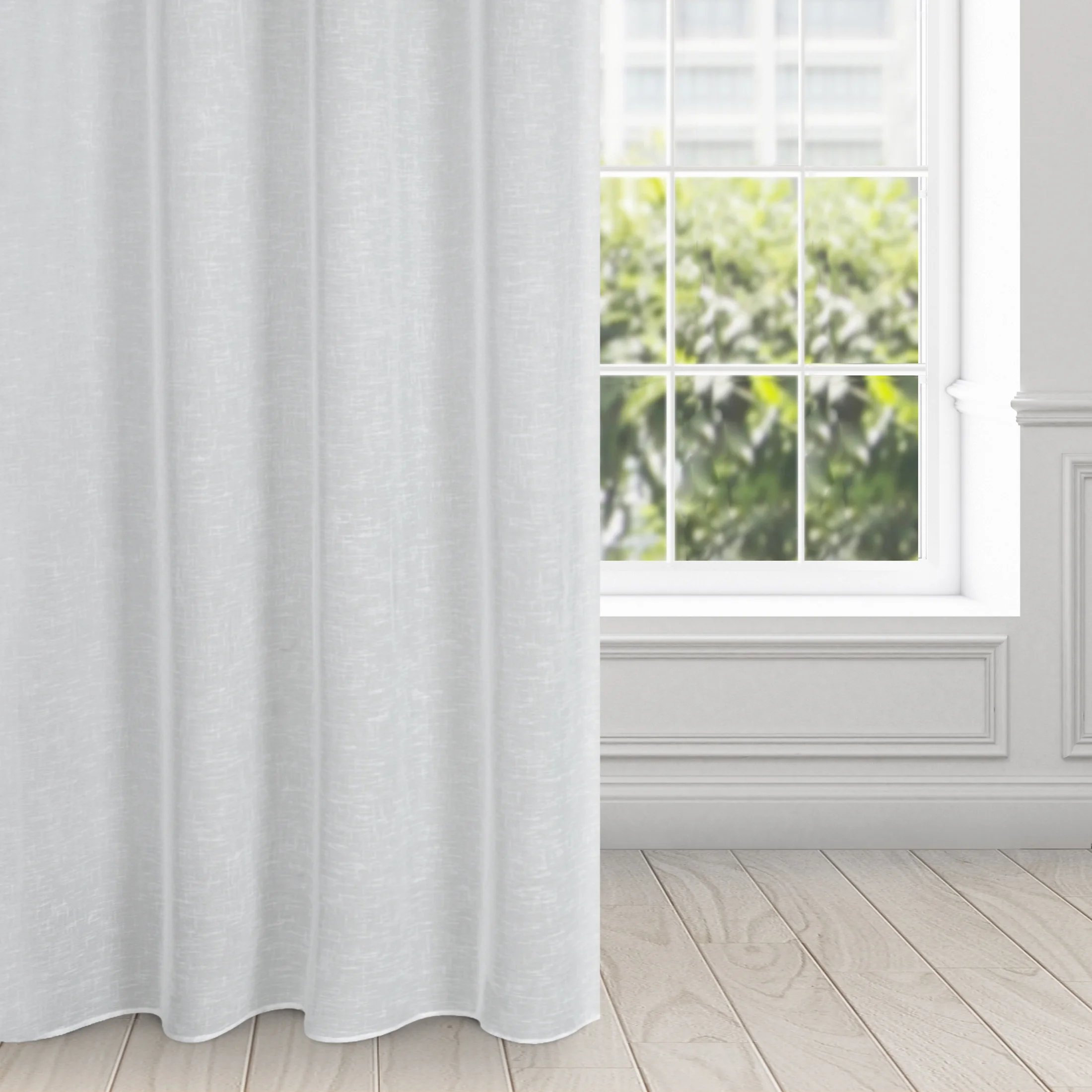 Firana biała w stylu eko z gładkiej etaminy półtransparentna 140x250 cm przelotka LEXY | eurofirany