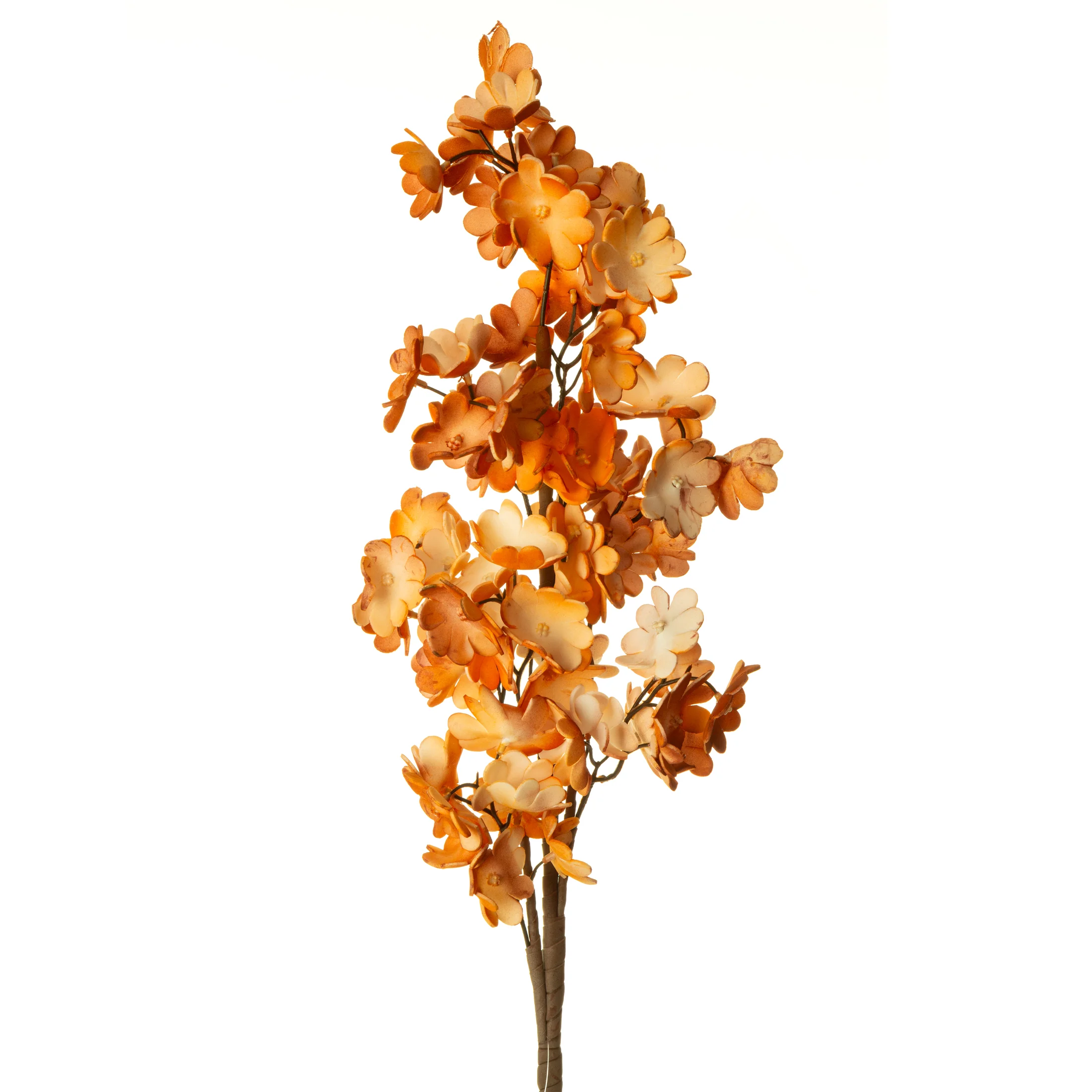 Kwiat sztuczny pomarańczowo, brązowy z plastycznej pianki foamiran 103 cm