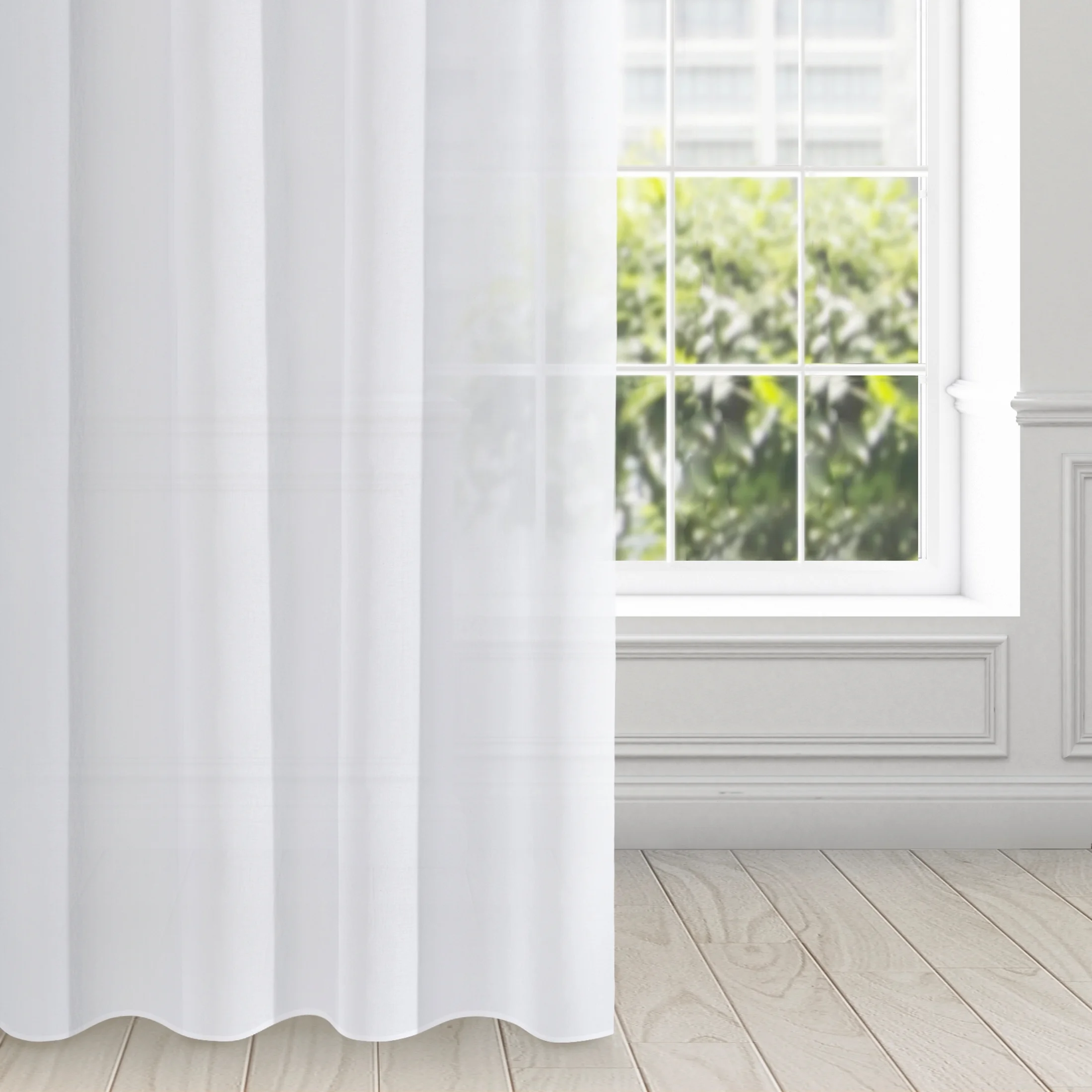 Firana biała z gładkiej etaminy 140x250 cm przelotka ESIM | eurofirany