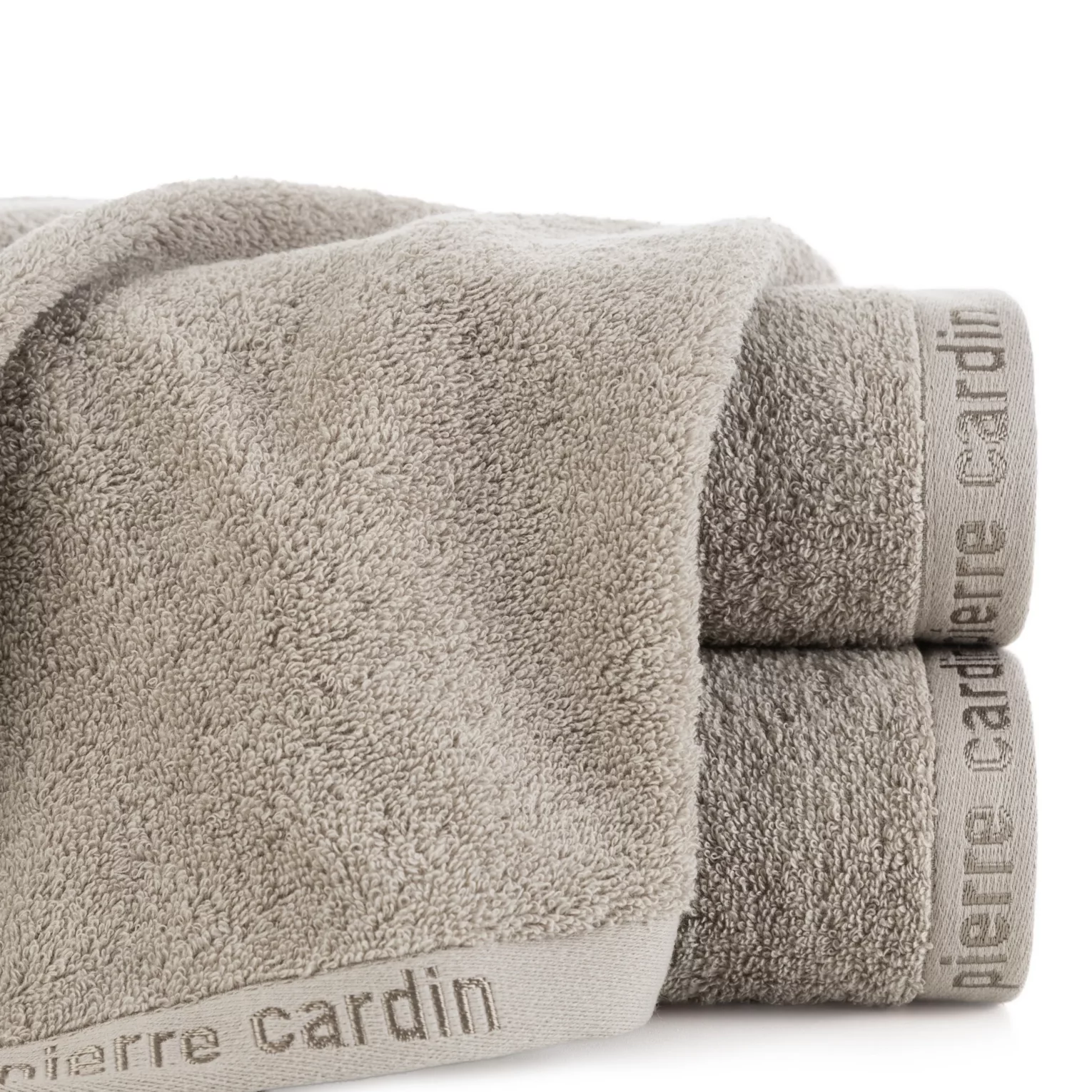 Ręcznik do rąk 30x50 cm bawełniany kolor ciemnobeżowy z żakardową bordiurą 430 g/m2 EVI Pierre Cardin