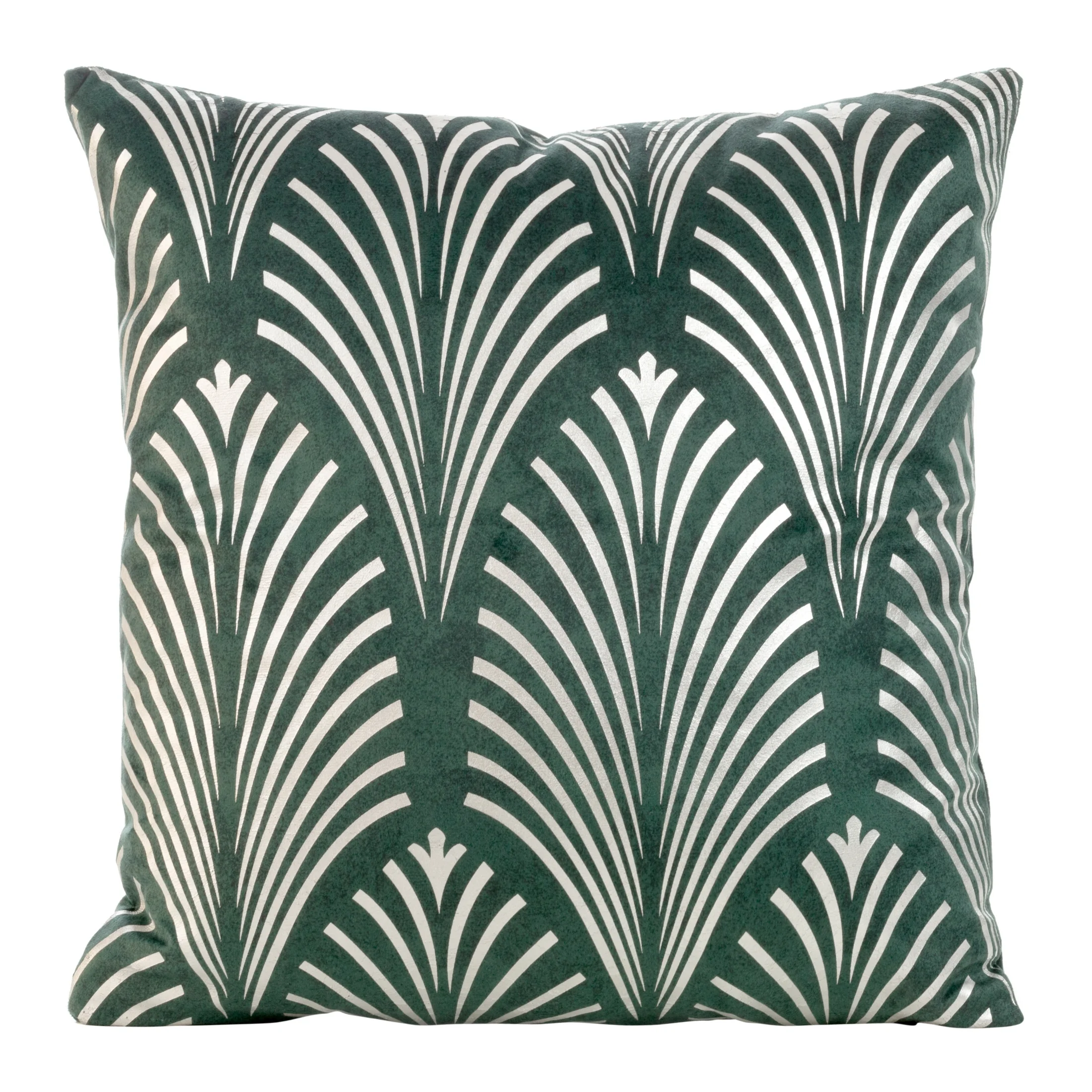 Poszewka na poduszkę 45x45 cm welwetowa ciemnomiętowa z srebrnym nadrukiem BLINK 27 | eurofirany