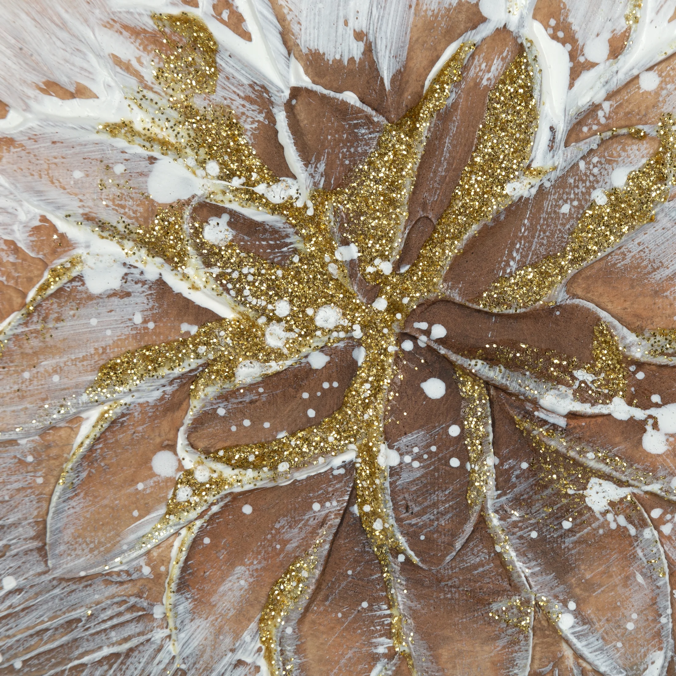 Obraz roślinny niebiesko, beżowy ręcznie malowany na płótnie 30x60 cm AIR 1