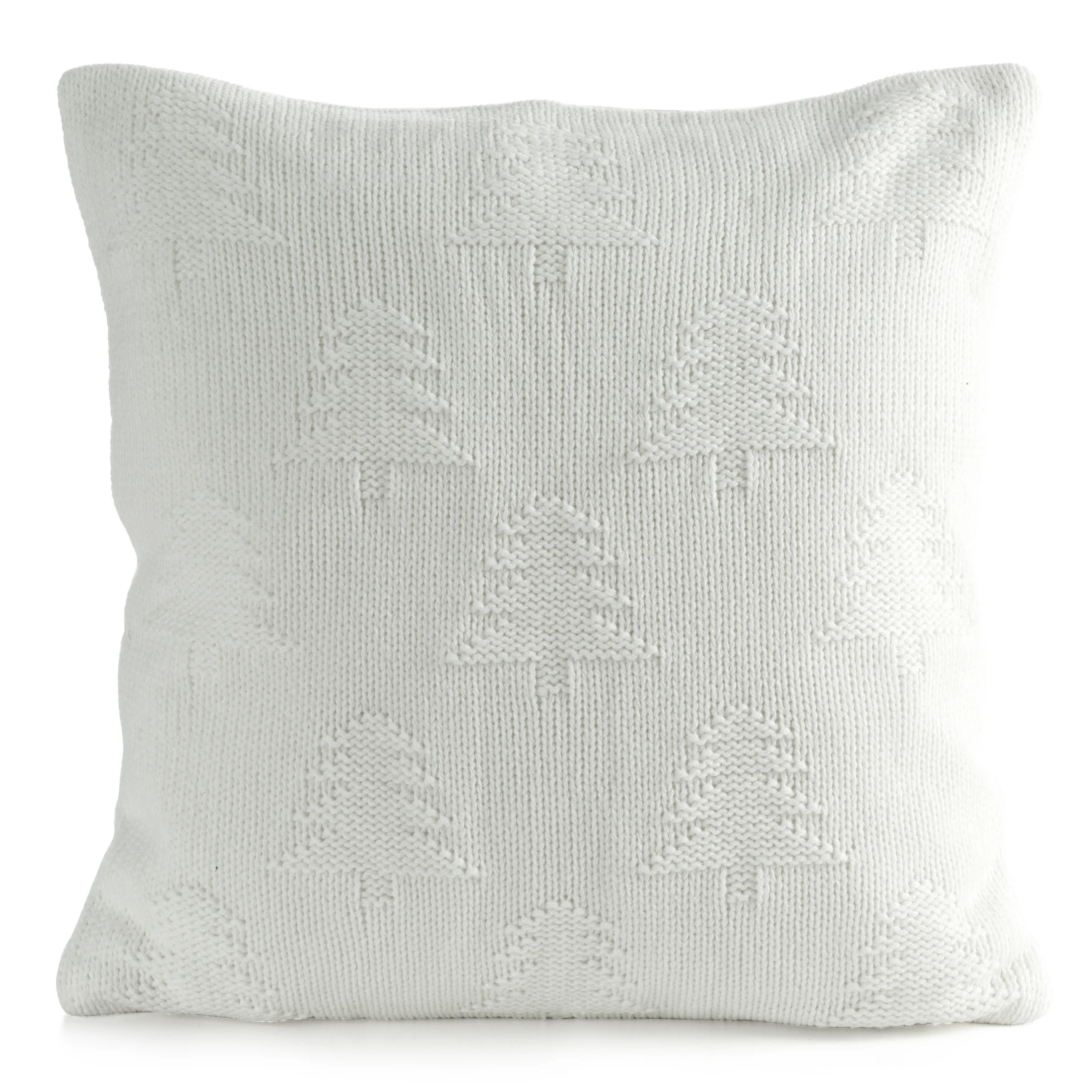 Poszewka na poduszkę 45x45 cm świąteczna kolor biały o plecionej strukturze z mieszanki włókien |