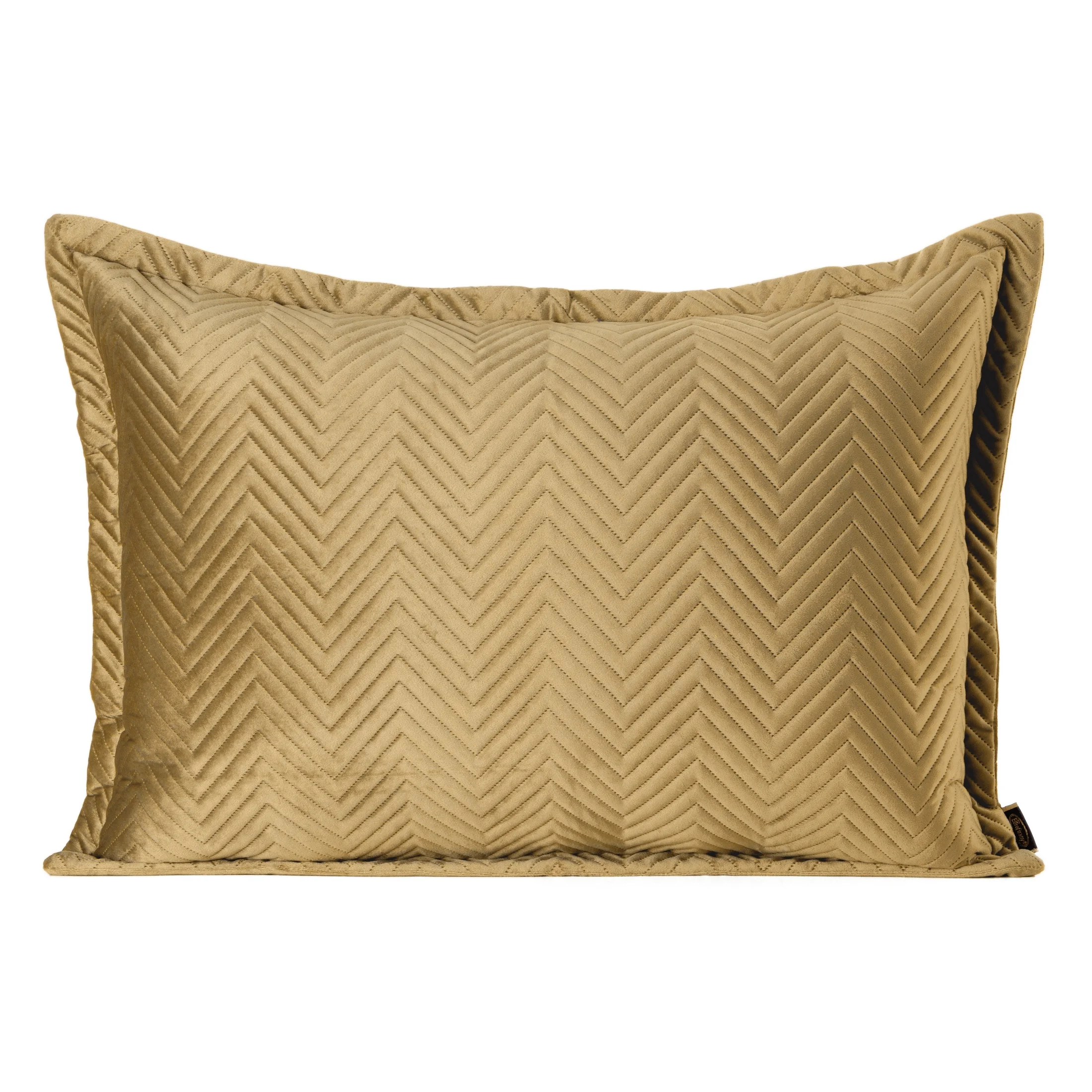 Poszewka na poduszkę 50x70 cm welwetowa, miodowa pikowana w jodełkę metodą hot press SOFIA Eurofirany Premium | eurofirany