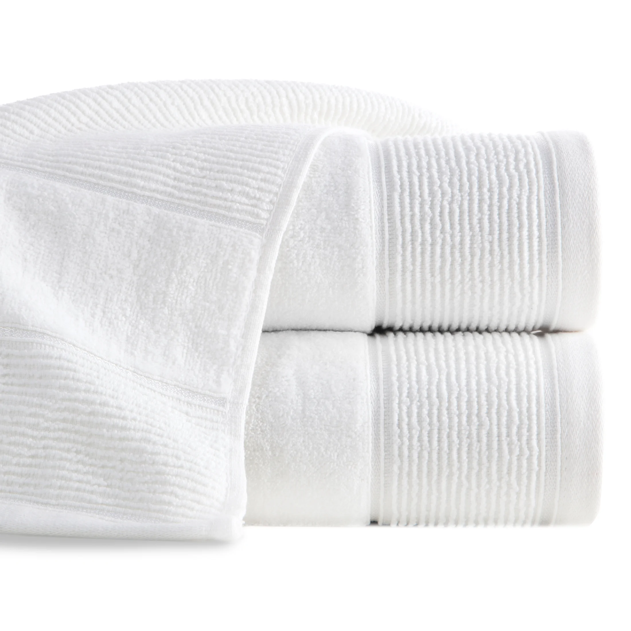 Ręcznik kąpielowy 50x90 cm bawełniany kolor biały z welurową bordiurą 500 g/m2 EMMA