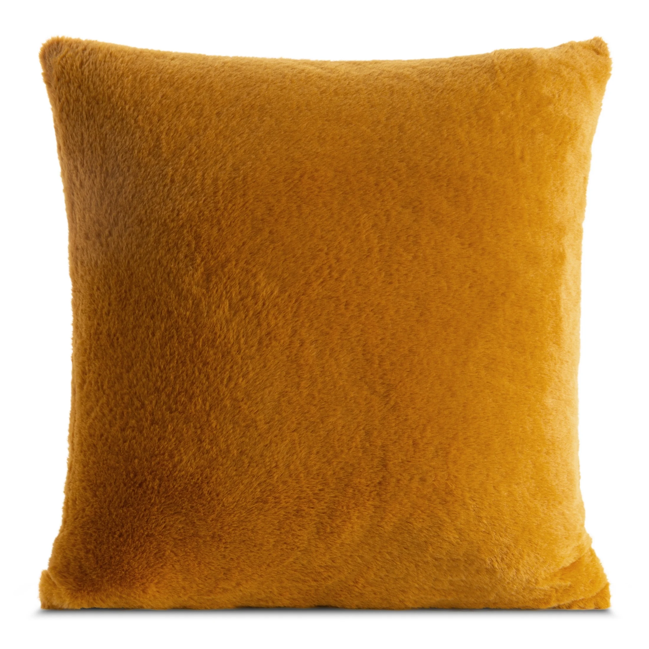 Poszewka na poduszkę 45x45 cm miodowa z miękkiej futrzanej tkaniny NINA | eurofirany