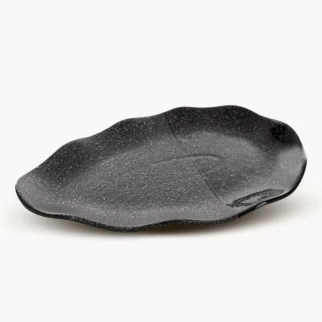 Patera ceramiczna dekoracyjna stalowa 31x20x4 cm MANDI