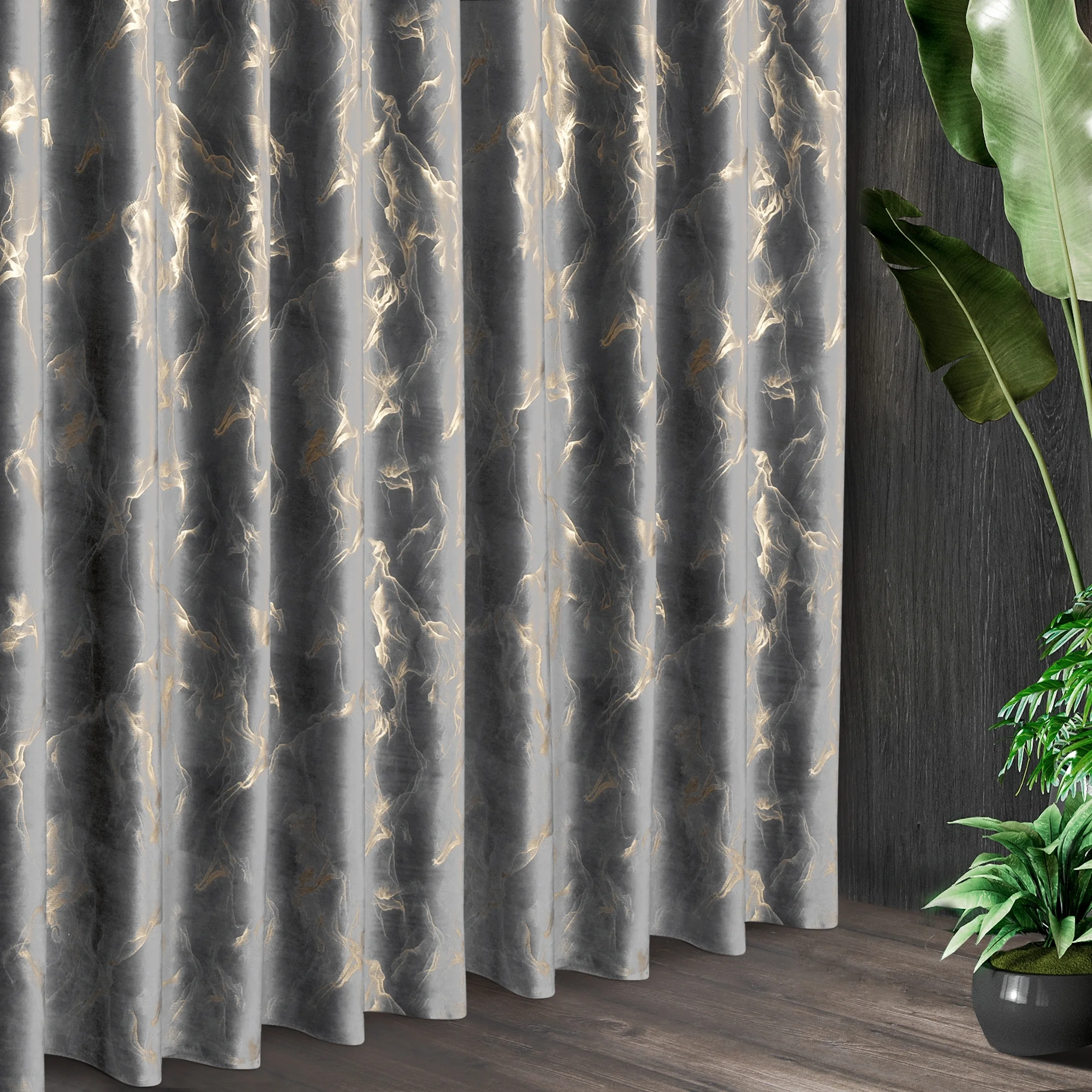 Tkanina zasłonowa z welwetu z marmurkowym wzorem