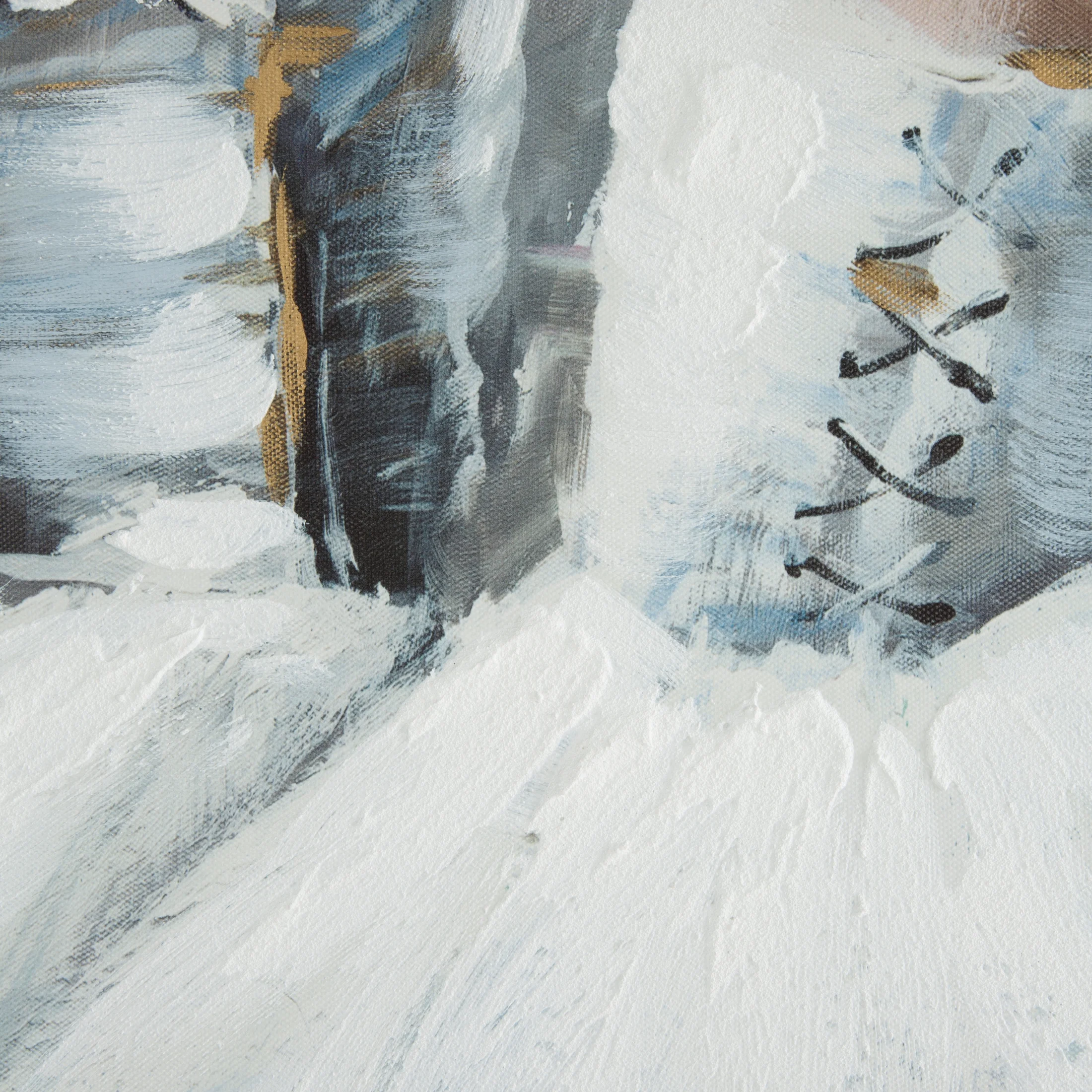 Obraz postaci szaro, brązowy ręcznie malowany obraz na płótnie 120x80 cm