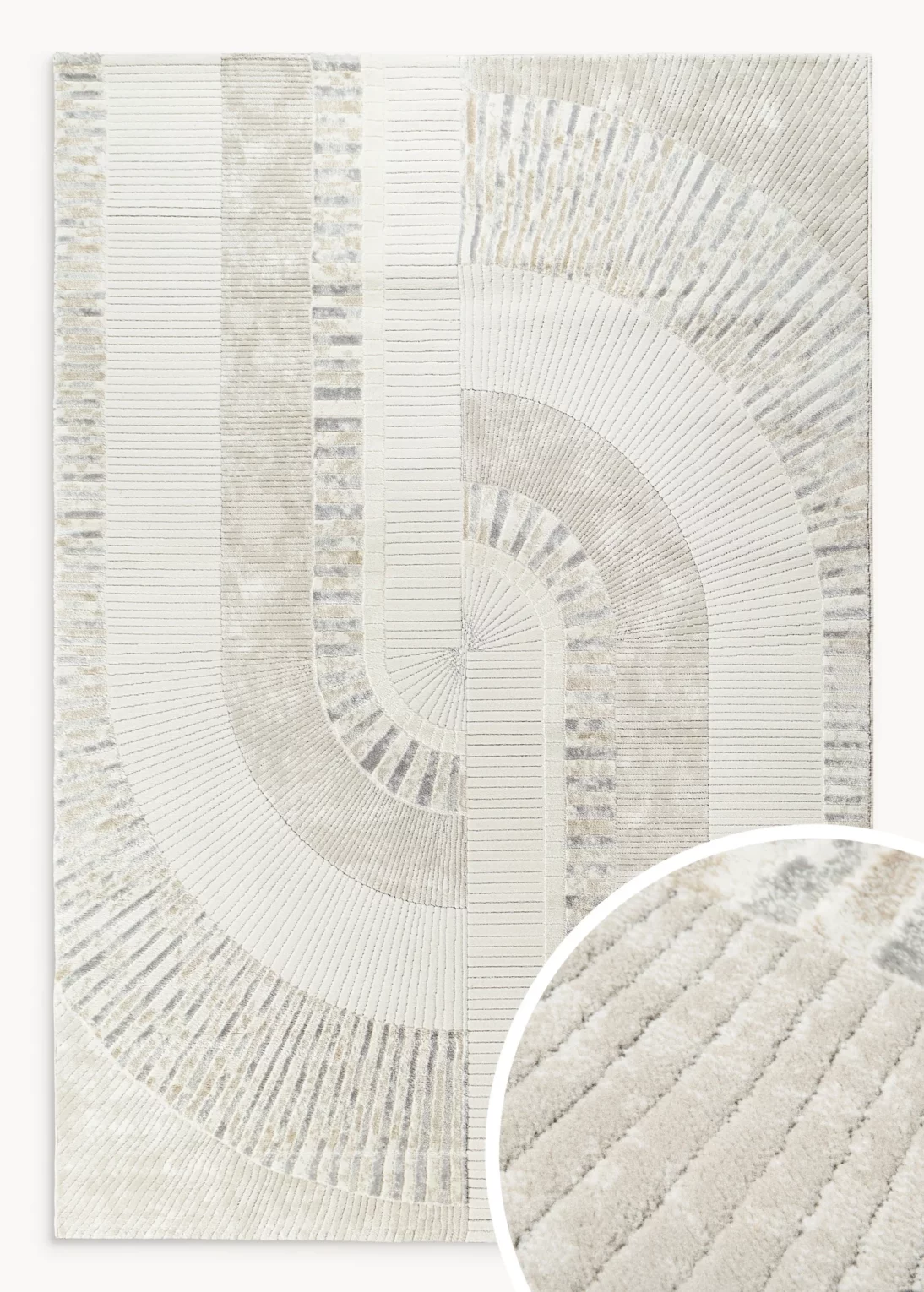 Dywan 160x230 cm kremowo, szary zdobiony geometrycznym motywem CRYSTAL 4