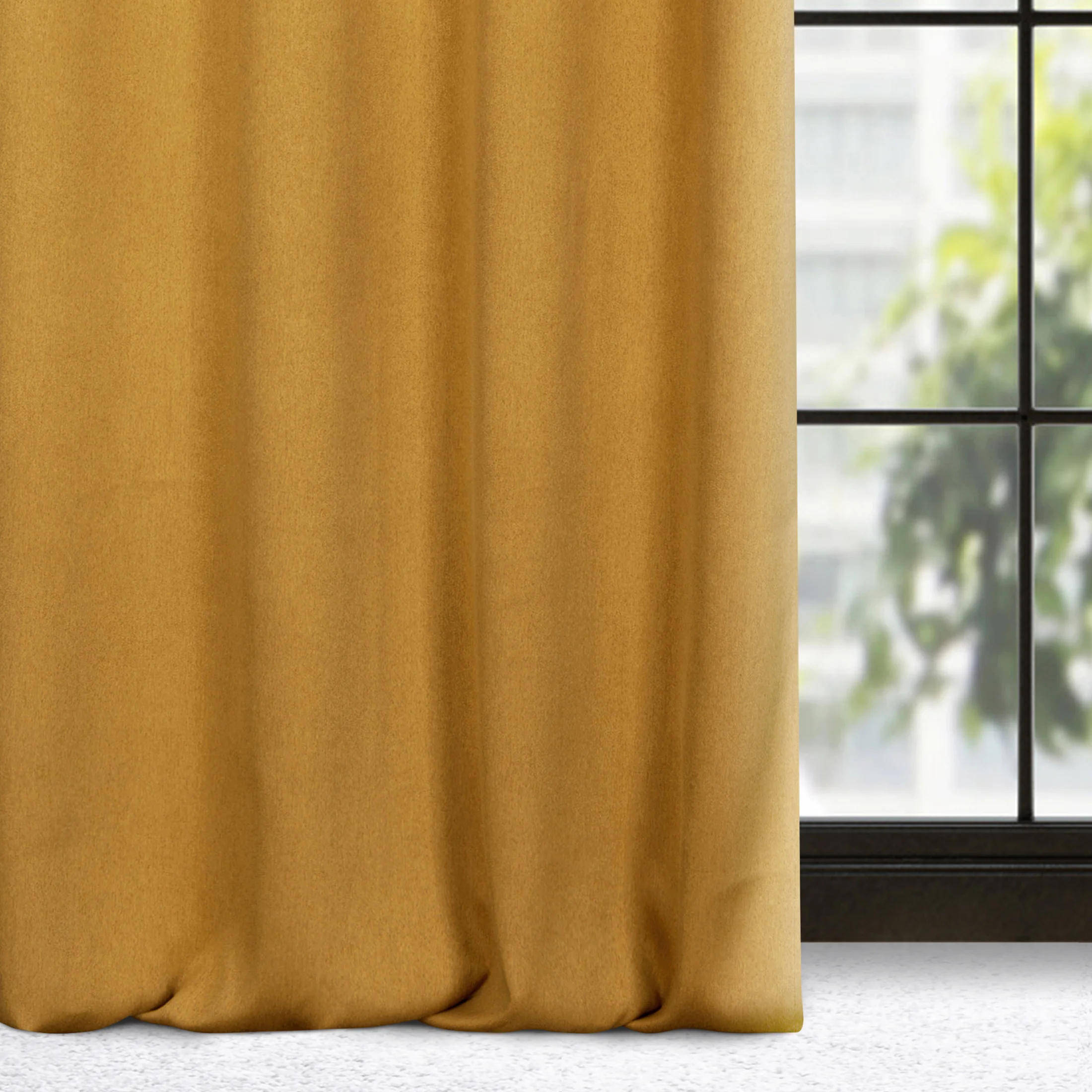 Zasłona miodowa zaciemniająca o strukturalnym wzorze 135x250 cm przelotka - CARLO | eurofirany