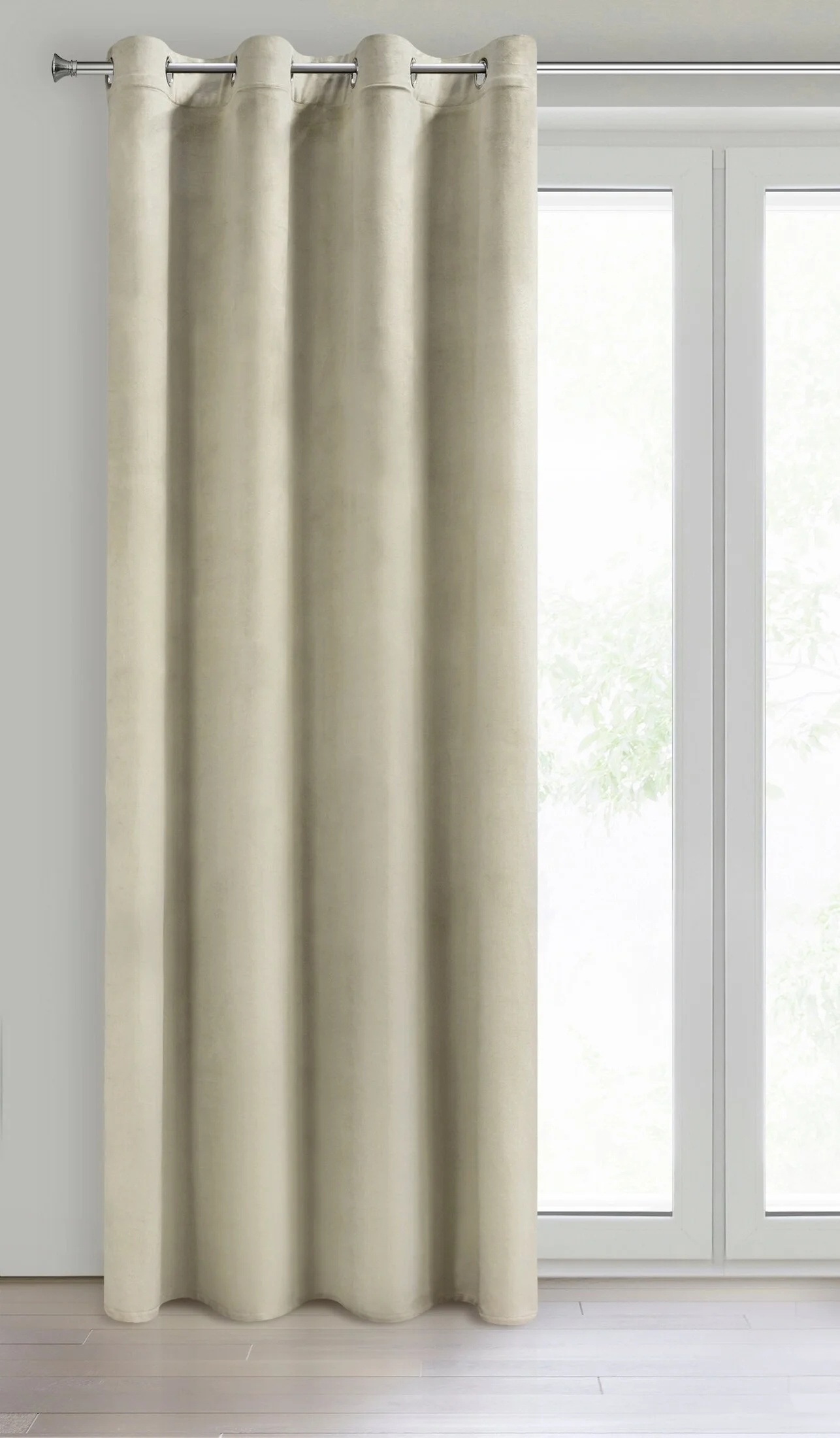 Zasłona kremowa z matowego welwetu 140x250 cm przelotka - MELANIE