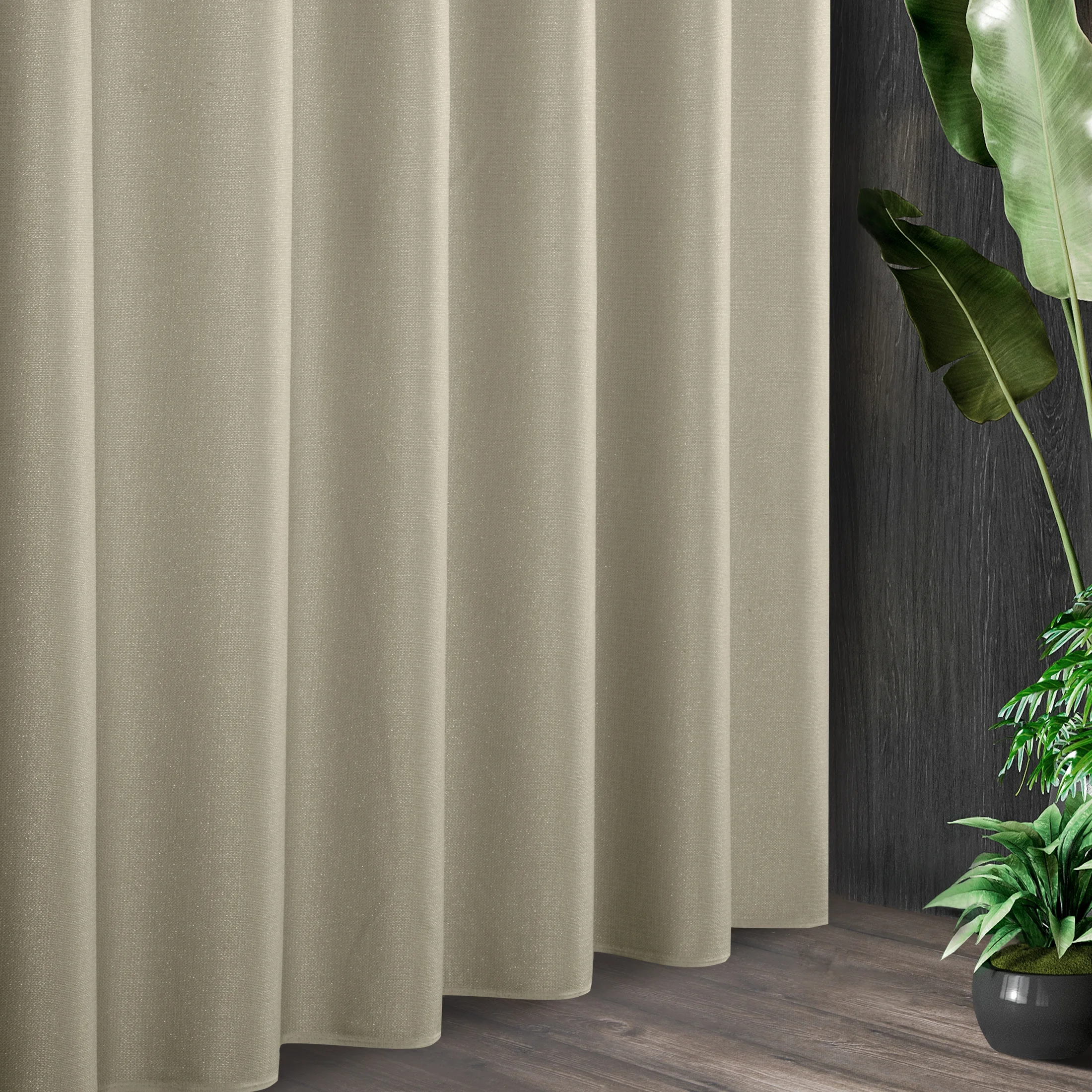 Tkanina zasłonowa błyszcząca z  drobnym strukturalnym wzorem