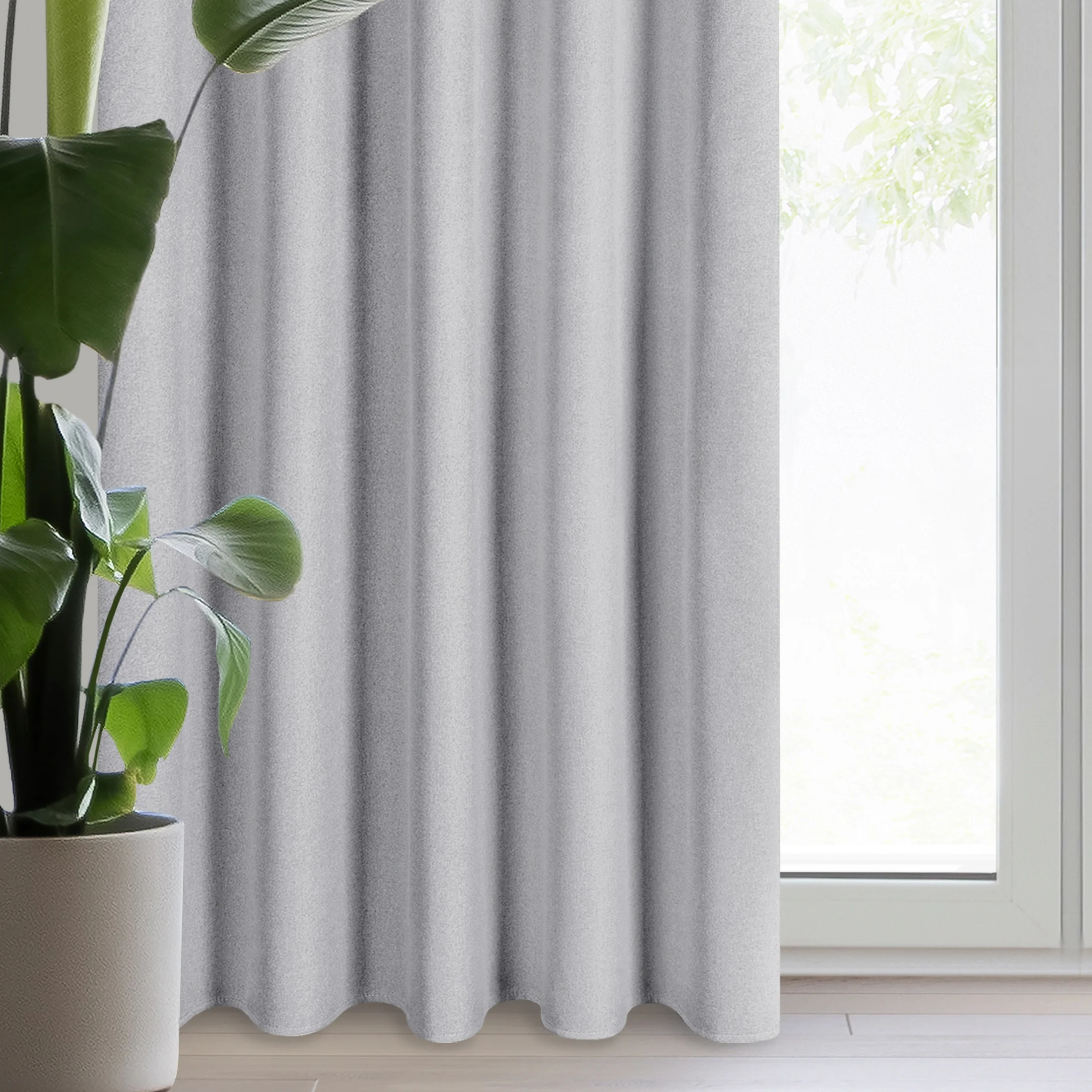 Zasłona stalowa 100% zaciemniająca z tkaniny typu blackout 135x270 cm taśma SUZAN | eurofirany