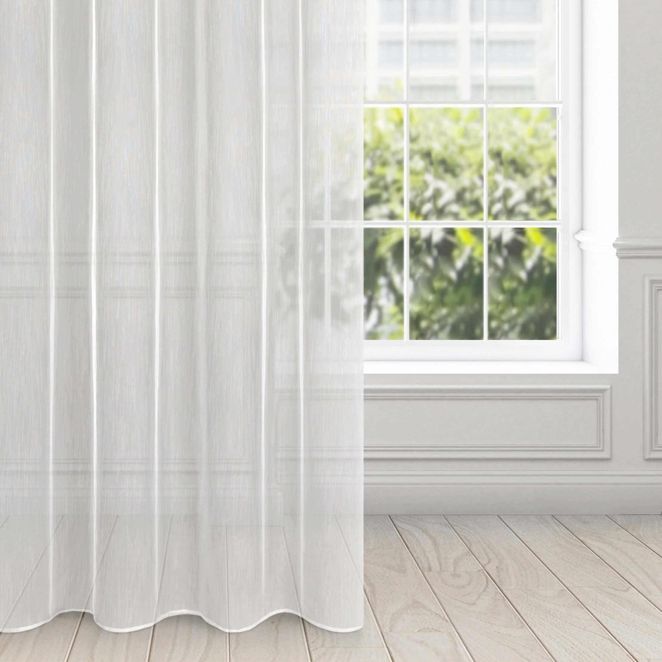 Firana biała o strukturze drobnego deszczyku 140x250 cm przelotka NICEA | eurofirany