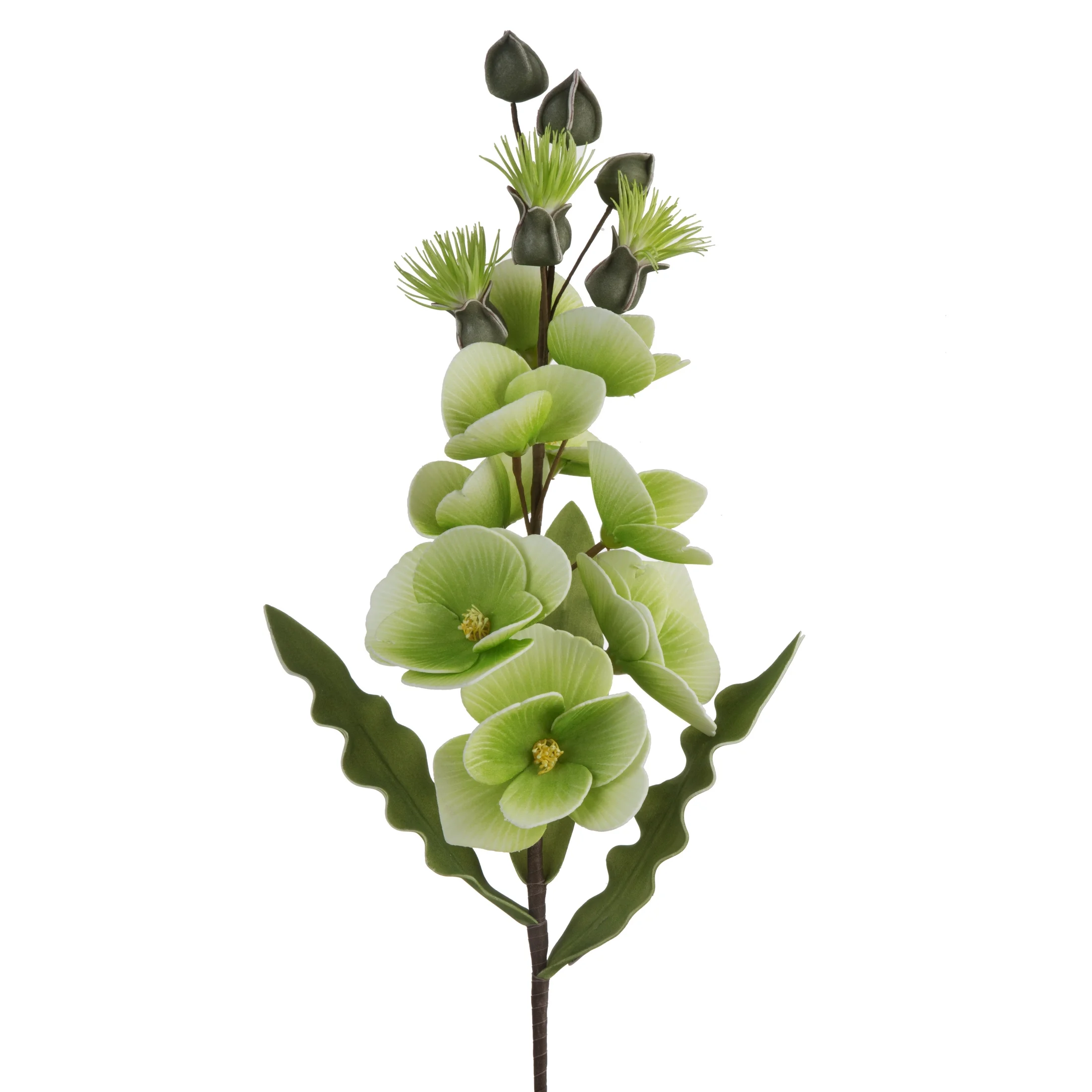 Kwiat sztuczny storczyk zielony z plastycznej pianki foamirian 80 cm