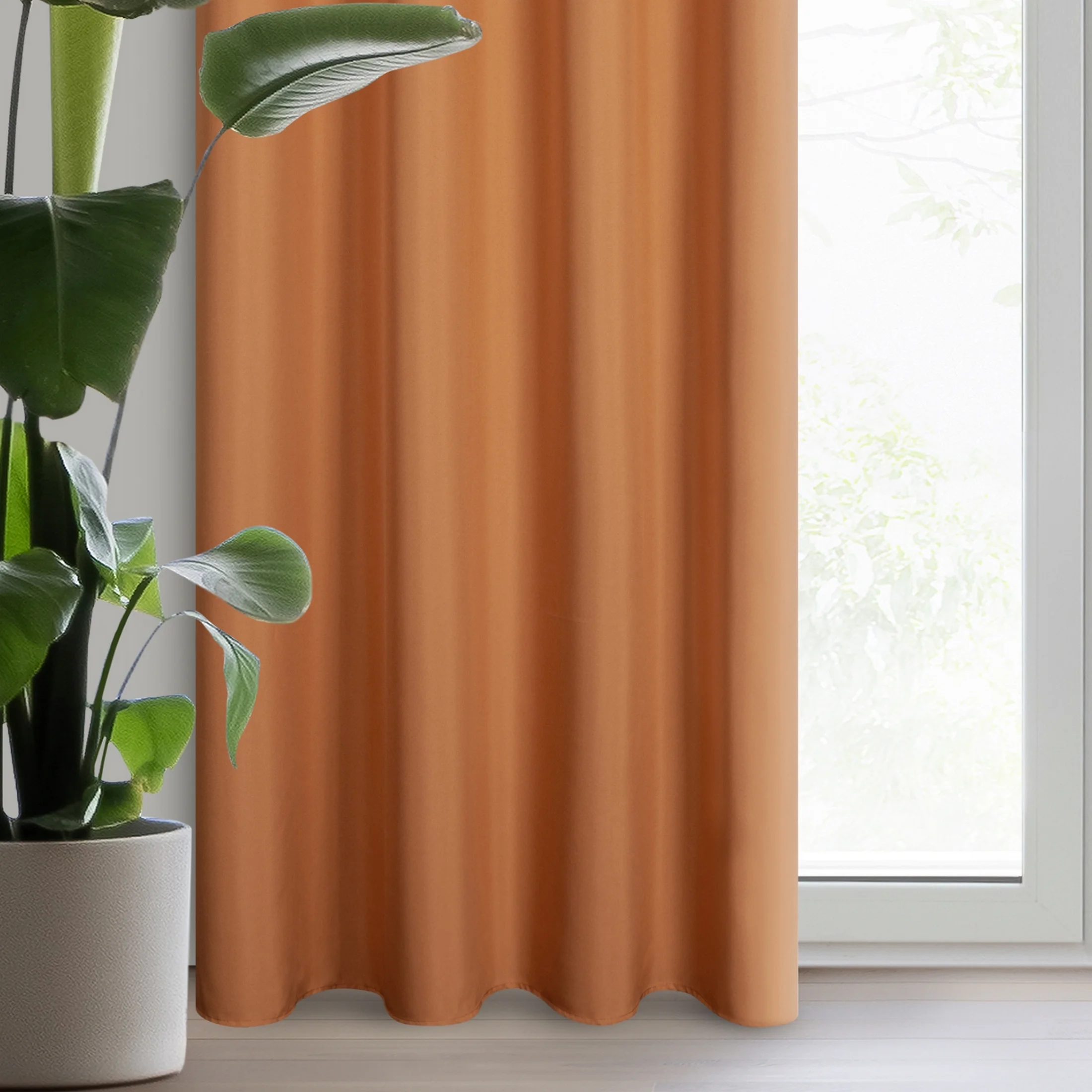 Zasłona ruda z matowej gładkiej tkaniny 140x250 cm przelotka - RITA | eurofirany